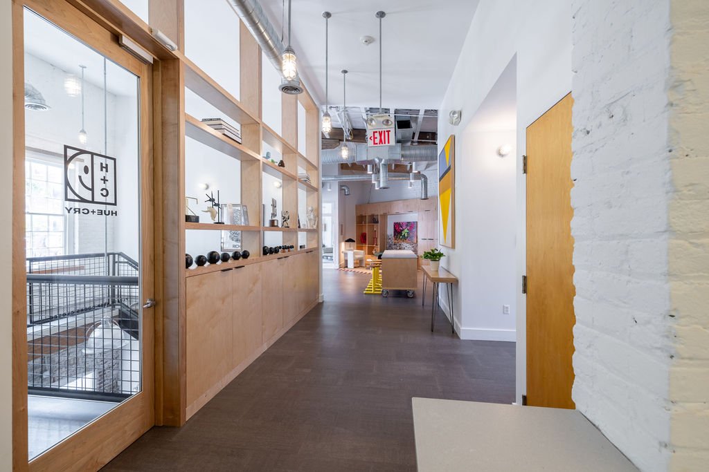 Architectural and interior photography of Hue & Cry, a creative advertising agency in Richmond, VA. Capturing the studio’s modern design, collaborative spaces, and bold visual identity that reflect the agency’s innovative spirit.