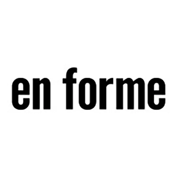 The phrase 'en forme' written in bold black letters on a white background.