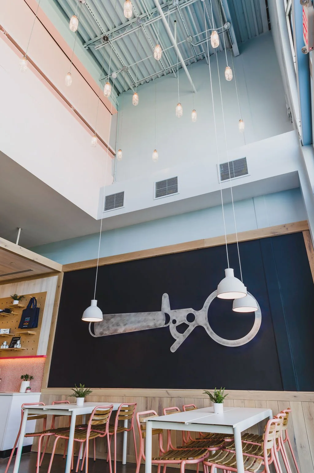 Architectural and interior photography of Gelati Celesti, showcasing its bright design, playful colors, and inviting atmosphere that reflect the shop’s handcrafted ice cream experience.