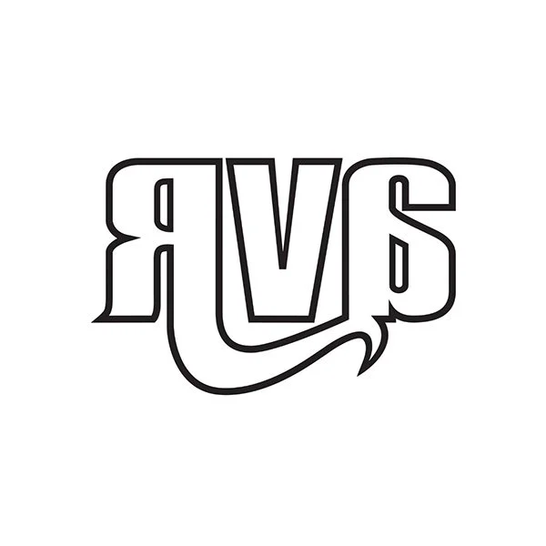 Logo with the letters 'RVS' in bold black outline, stylized with a swoosh underneath.