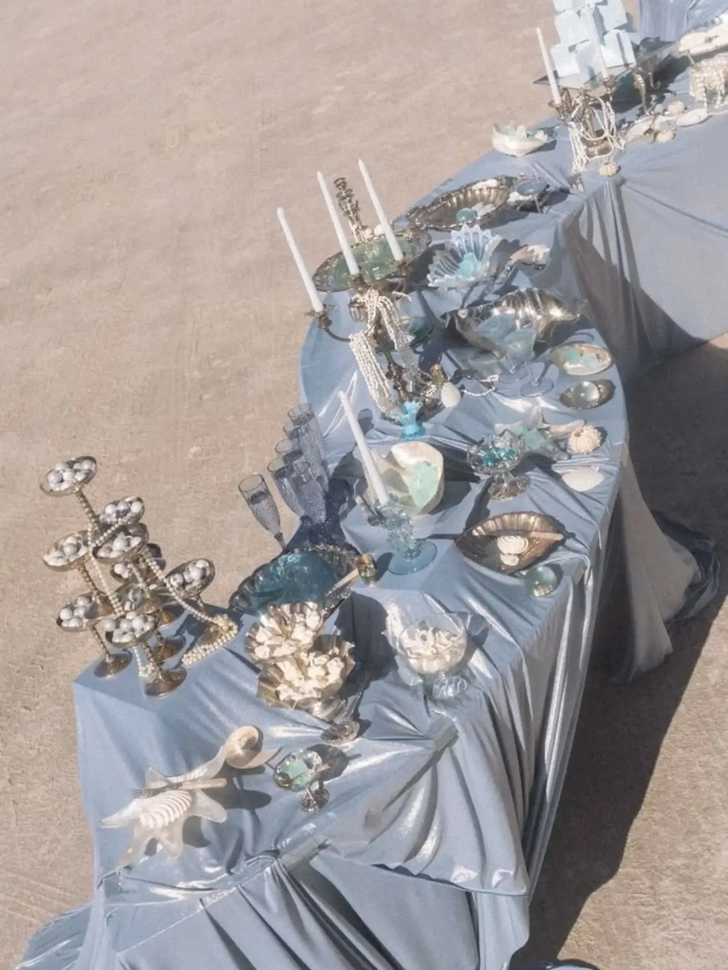 The mood board is mood boarding ☁️🩵✨

Powder blue draping. Striped linens. Vintage-inspired paper goods. Custom fans. Statement lighting. A getaway car with the cutest send-off. And all those little personal touches that make a wedding feel uniquely