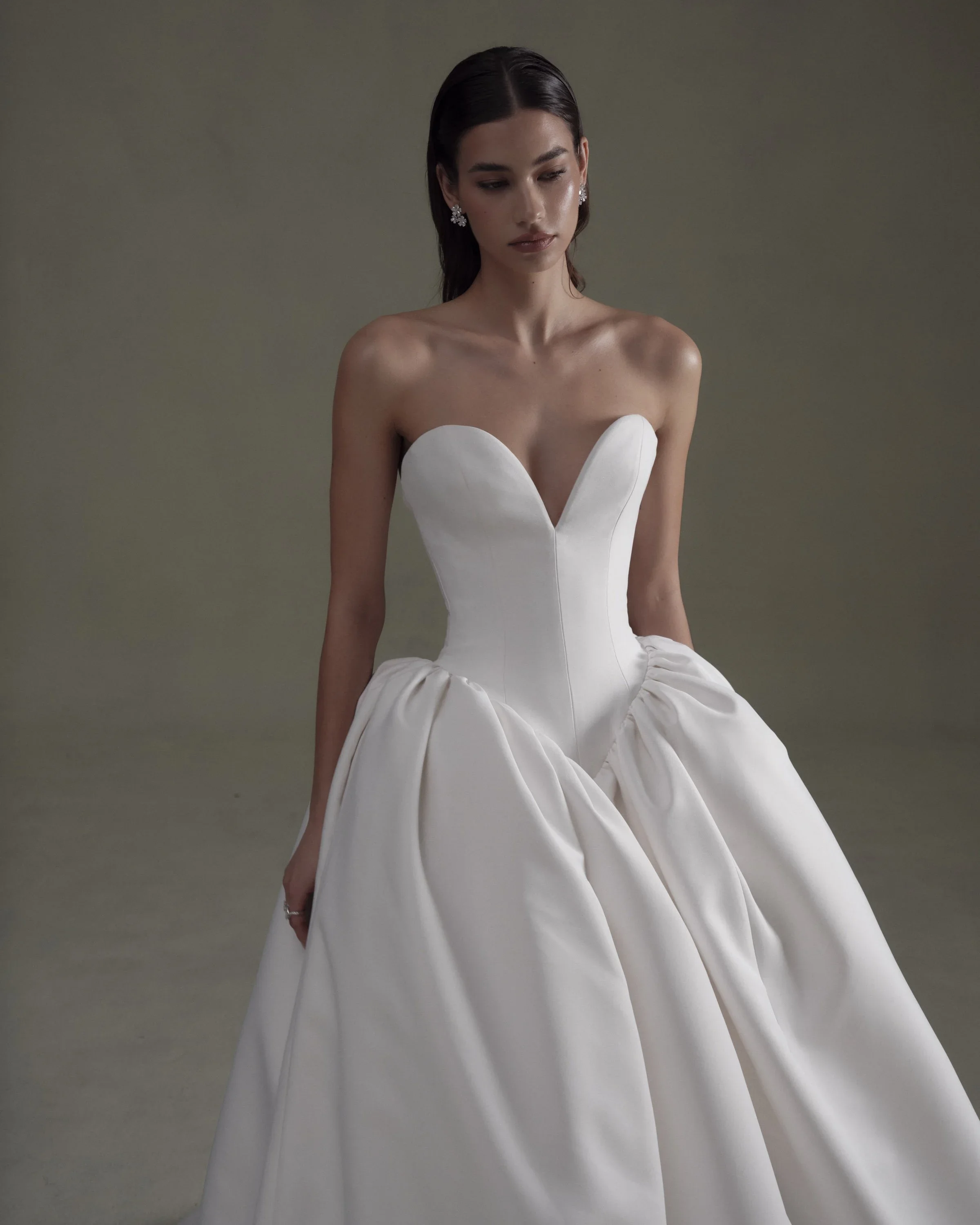 Strapless Sweetheart Basque Waist Gown Style Number: SE066