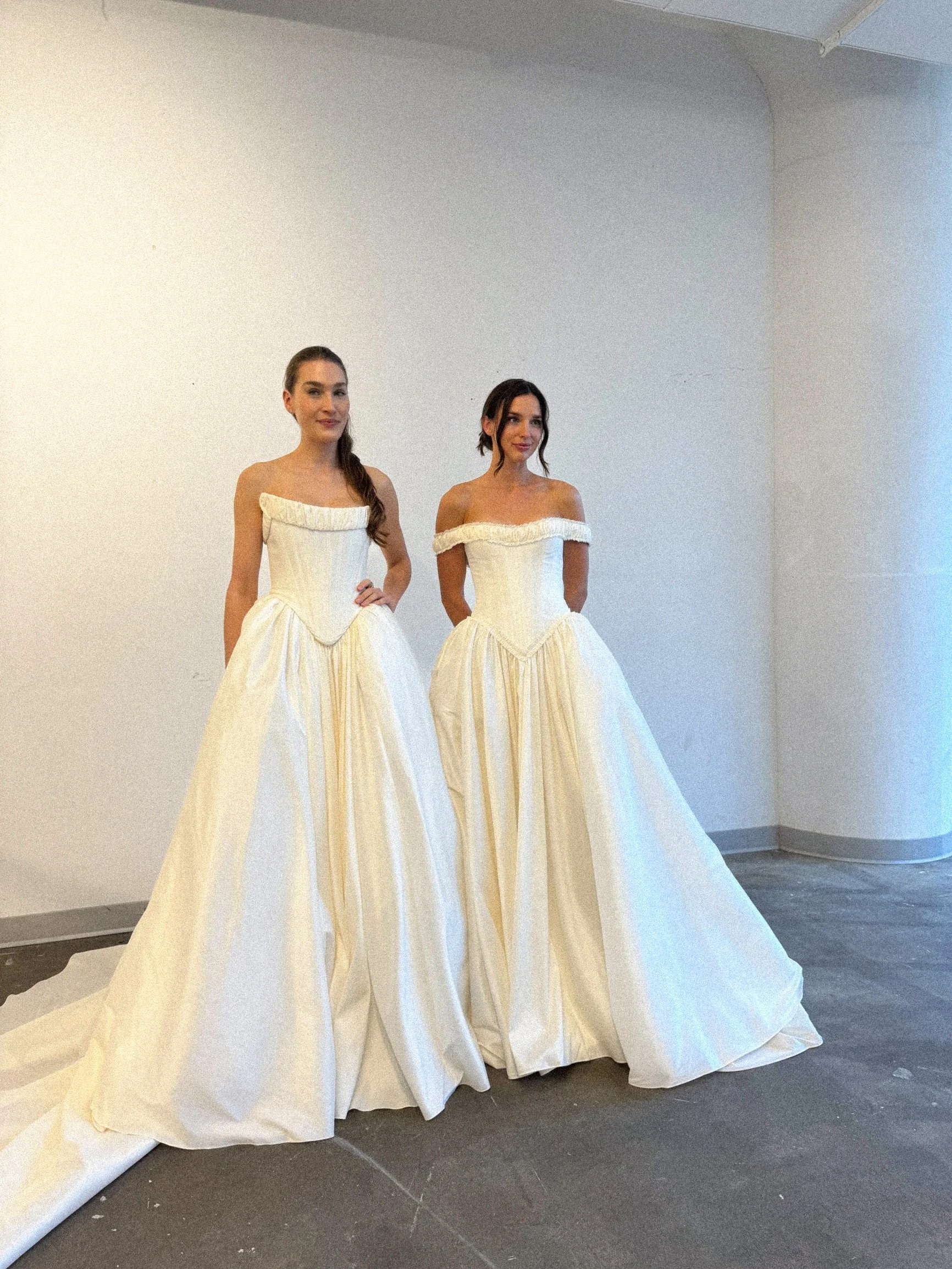 Seraphine Bridal wedding gown featured for the Collection II Trunk Show at Everly Bridal. The gown showcases sculptural corsetry, luxurious satin, and a modern romantic silhouette.