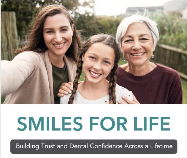 Smiles For Life ebook cover showing three generations of women smiling outdoors