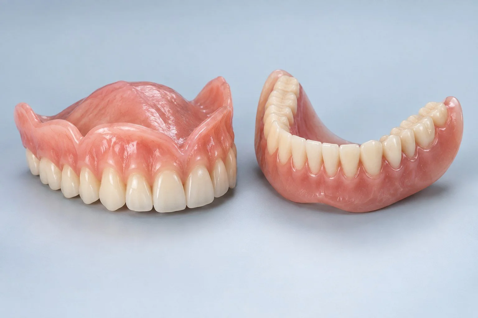 Complete upper and lower dentures
