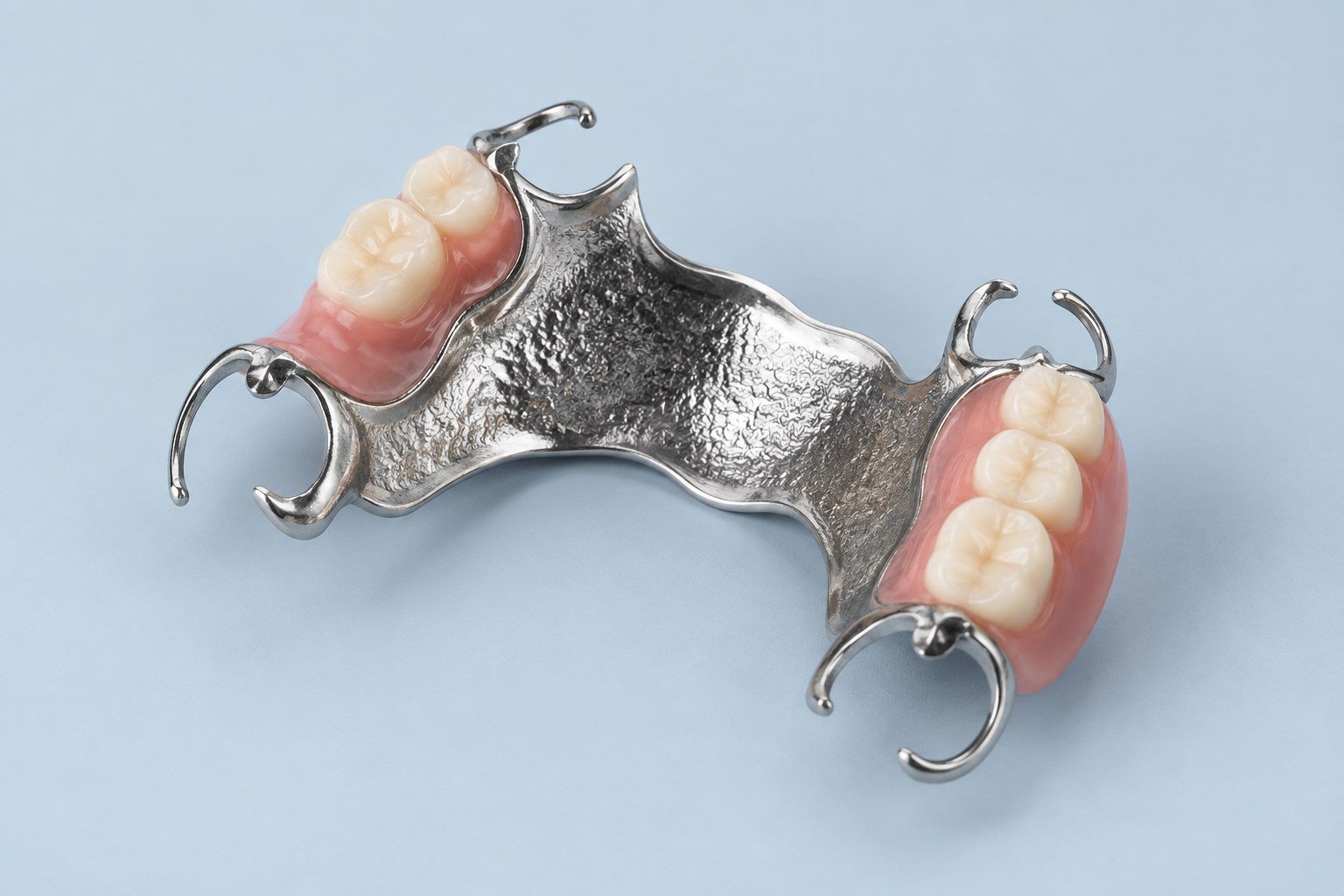 Chrome cobalt partial denture with clasps