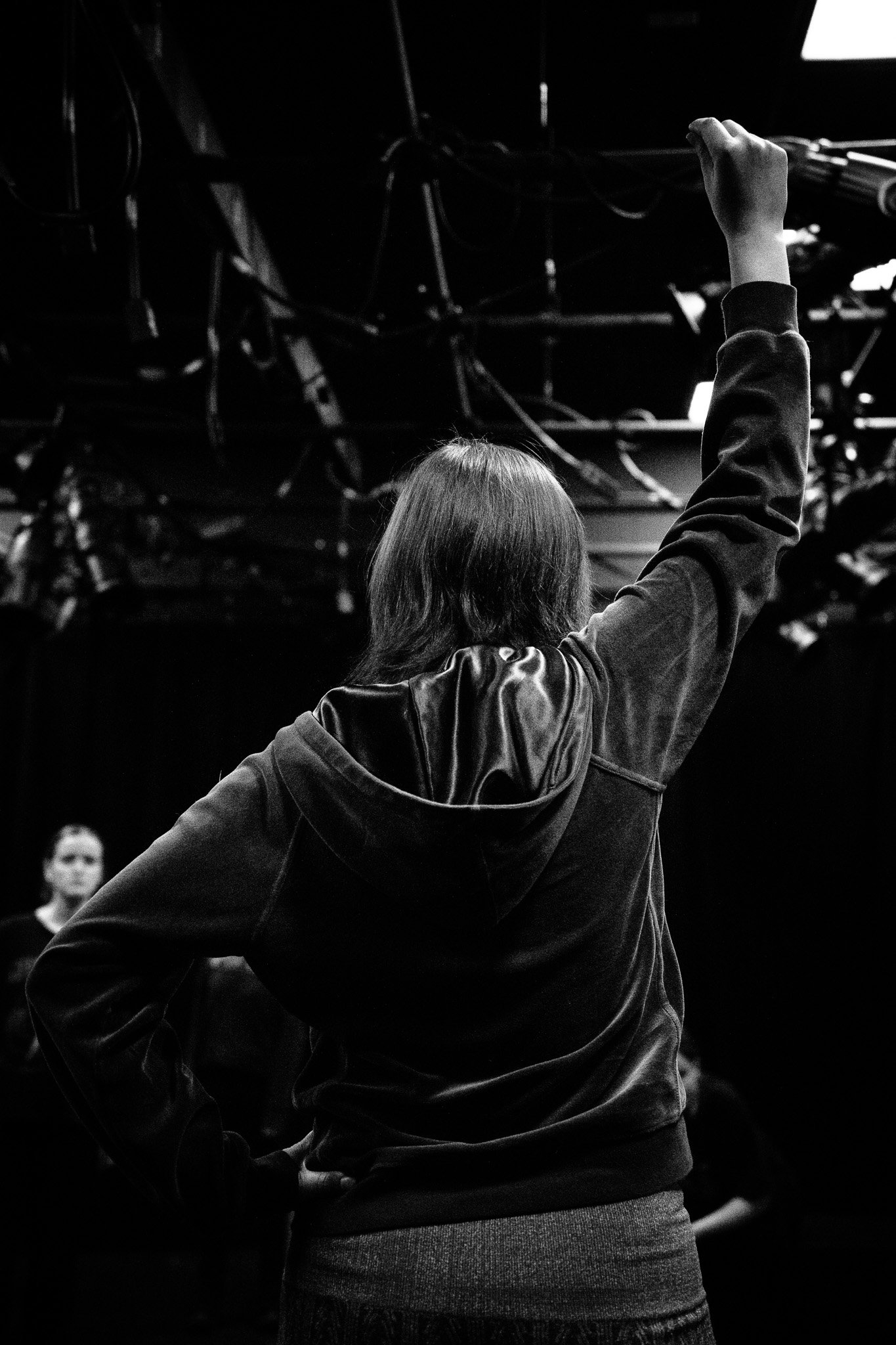 Xhanna Travina, the role of Mrs. Deaton in
rehearsal during the run-through of the show
telling her troops to ‘zip it’ on March 27th, 2025.