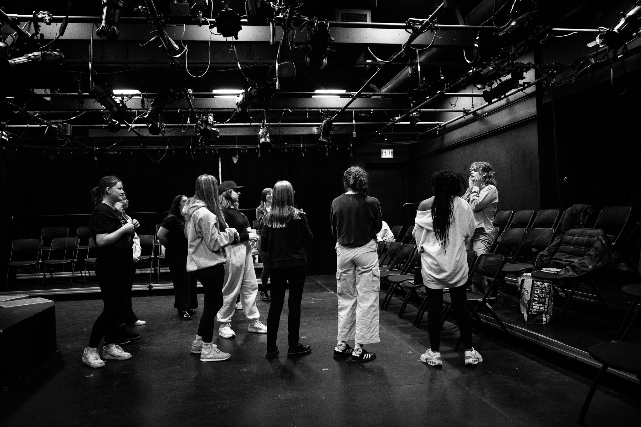 Rileigh Belle Wine and the cast of the show ‘Decision Height’ talking over what they did in rehearsal and some important information for the actors to know before the show opens in a couple of days on March 27th, 2025.