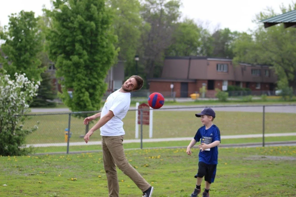 Children playing soccer