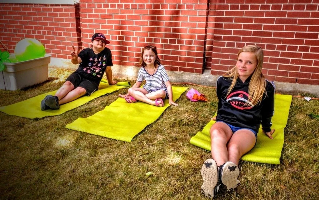 Relaxing with the Grade 5 Students.