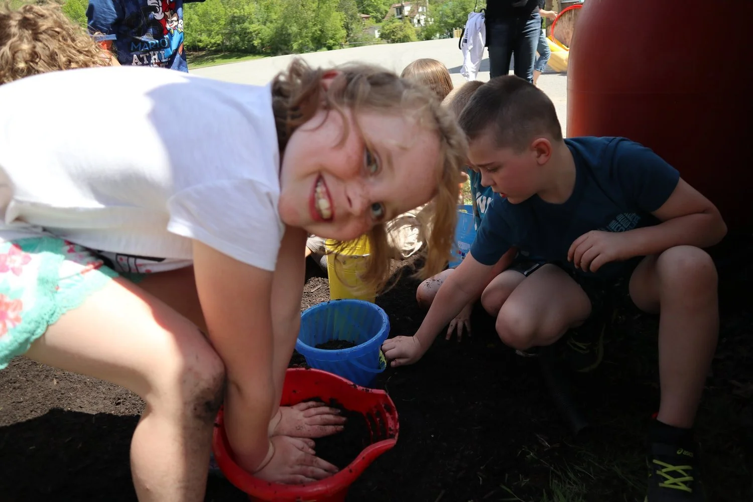 Kids playing in dirt