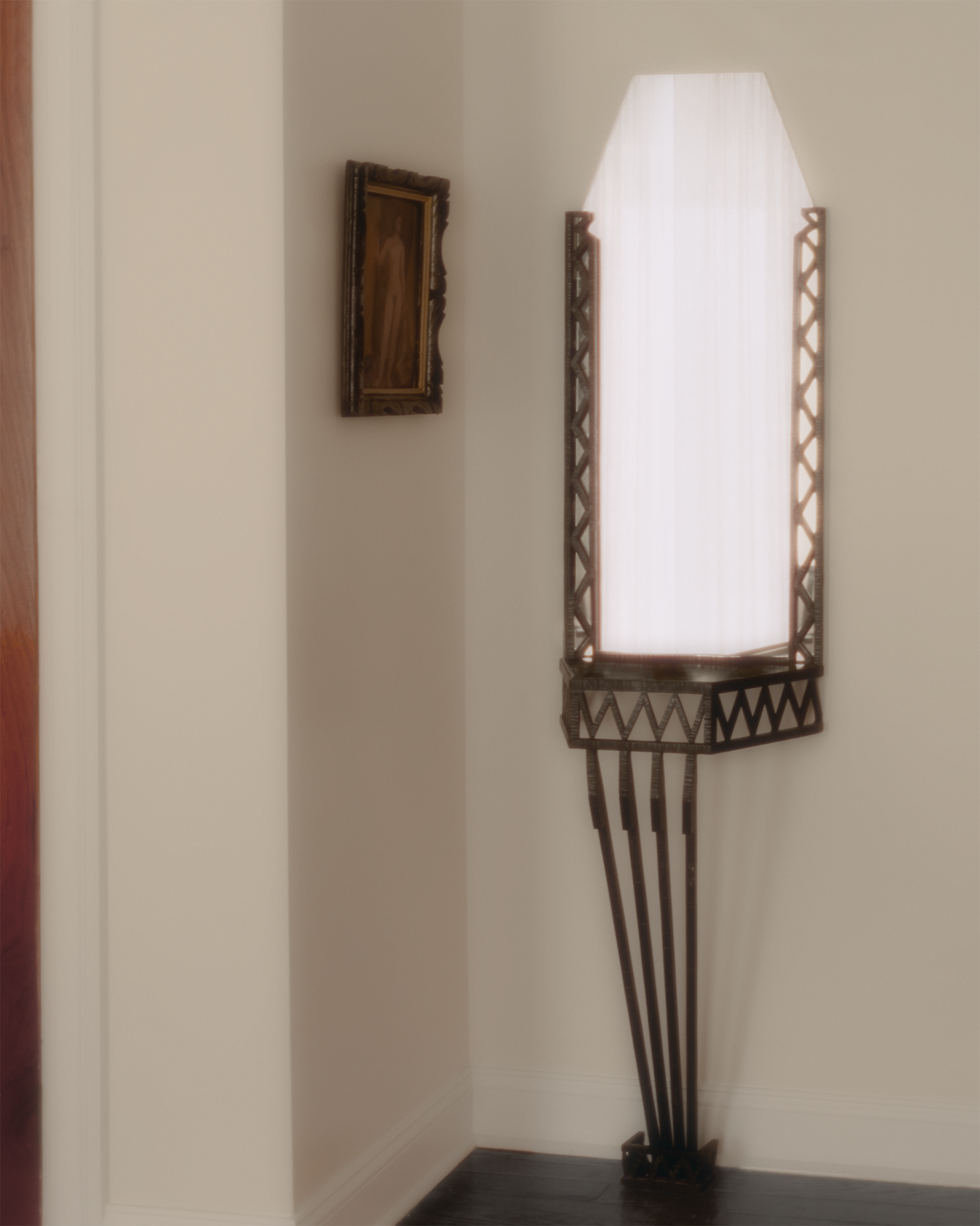 FRENCH IRON MIRROR CONSOLE