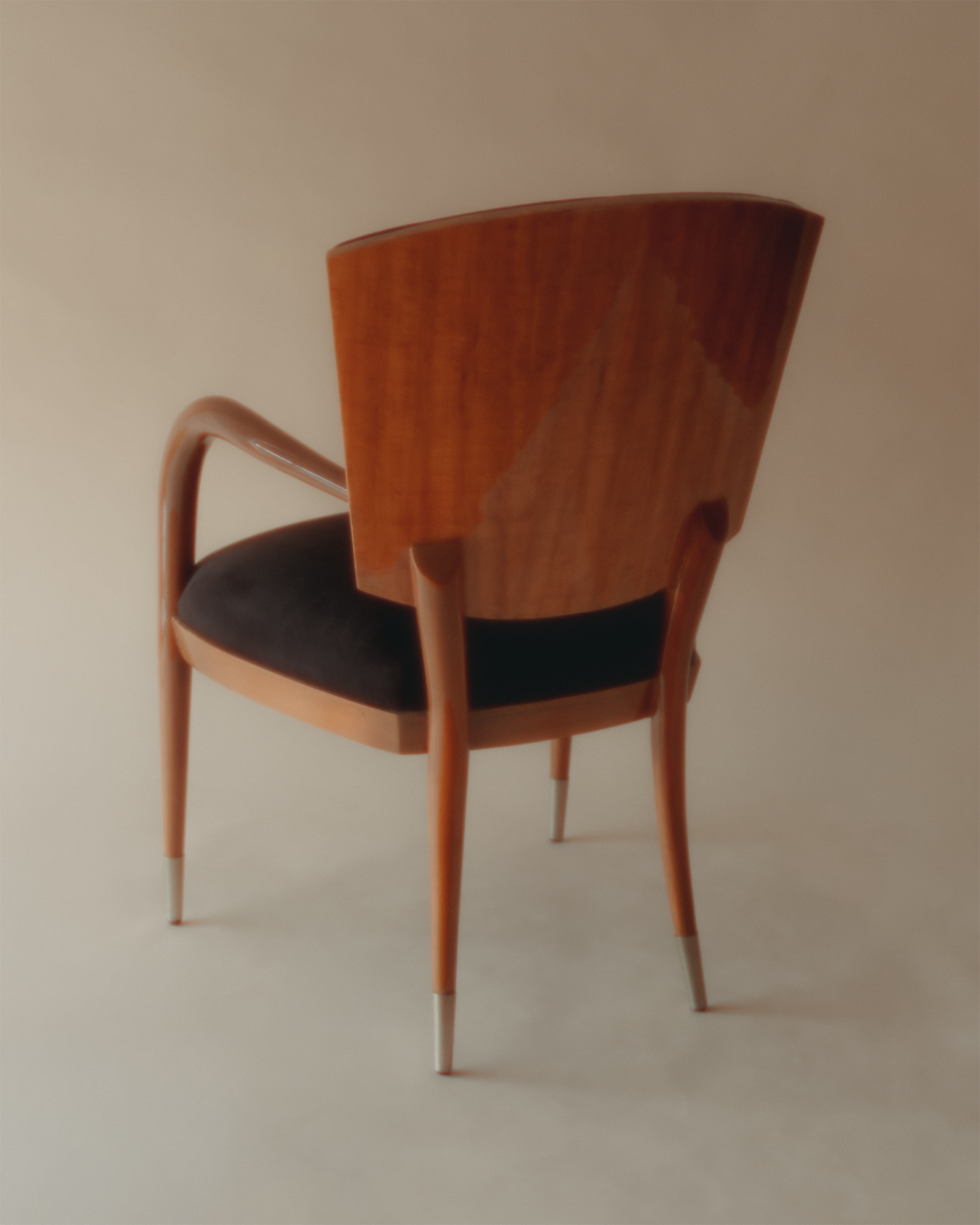 ART DECO SUEDE ARMCHAIRS