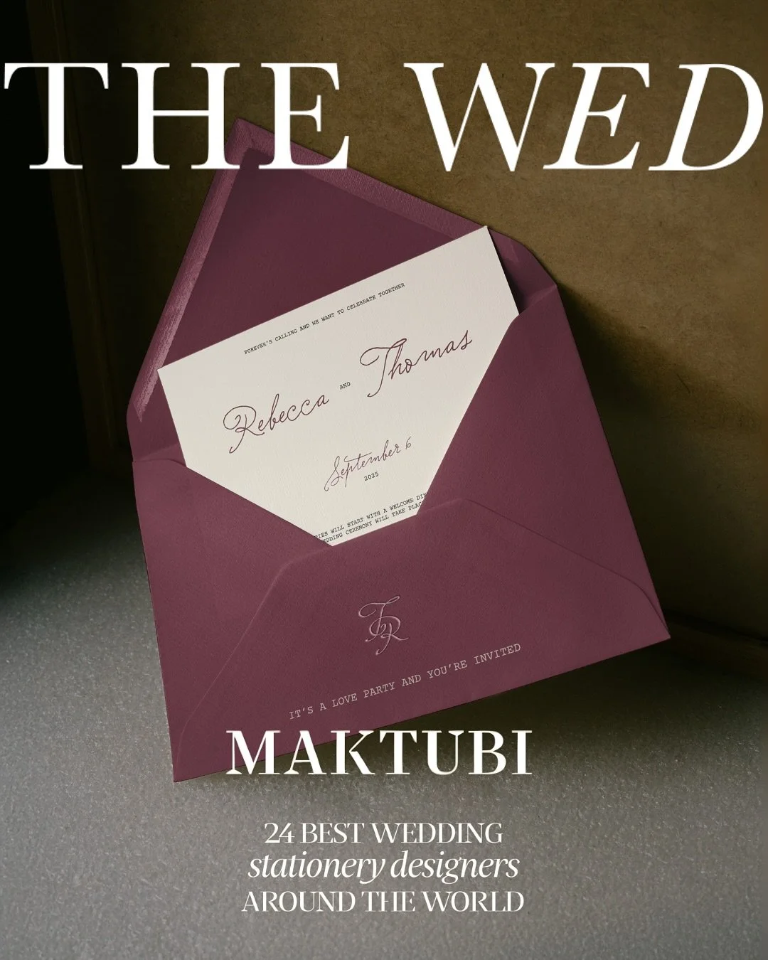 Being featured in @thewed&rsquo;s list of top global wedding stationery designers feels like an absolute dream 🪩 A little reminder to always trust your gut and do things with passion, you never know where it might take you.

&lsquo;Wedding stationer