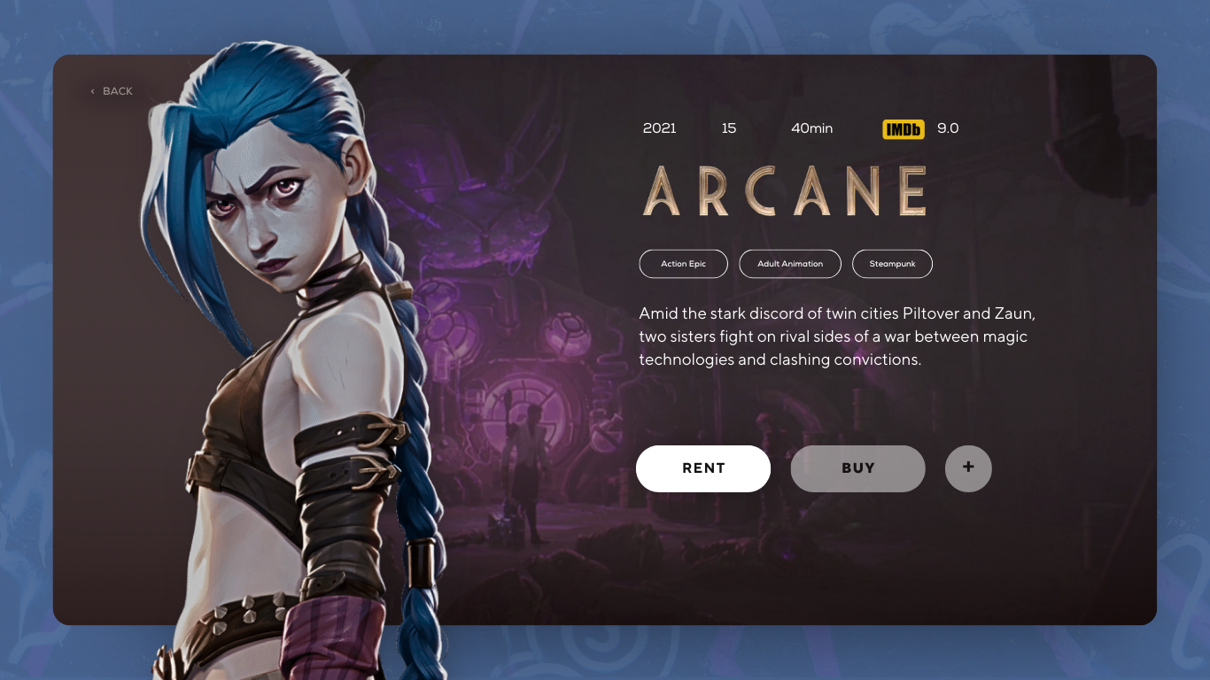 arcane streaming card mockup