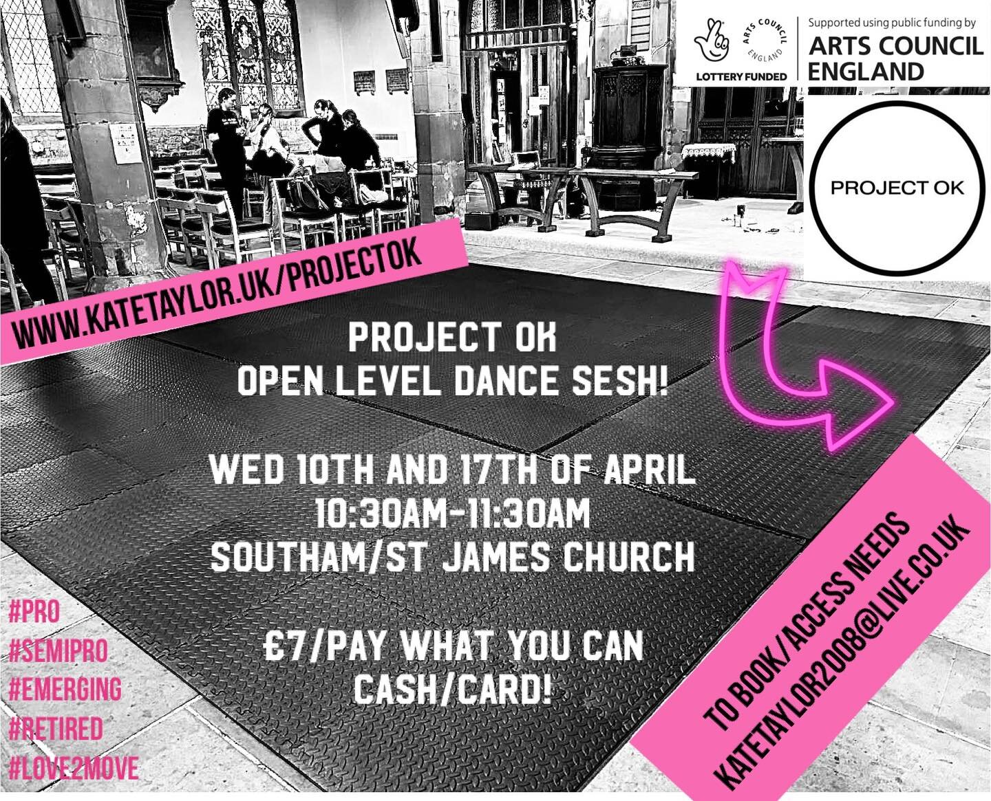 During Project OK we want to spread the love and reach movement practitioners/dance artists/physical beings/movers &amp; shakers, what ever your pace!

Open level class in beautiful rural Southam/Warwickshire. Come and see our fab pop up creative spa