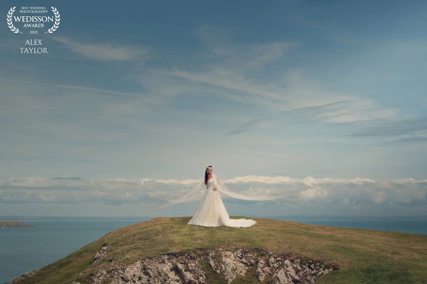 This is the 3rd award we&rsquo;ve received for this image. This time from the award is from@@wedisson_com  The lovely Claire at Rhossili Bay 🖤

.
.
#ajtimages
#awardwinningphotographer 
#alternativewedding
#themedwedding
#unconventionalwedding
#alte