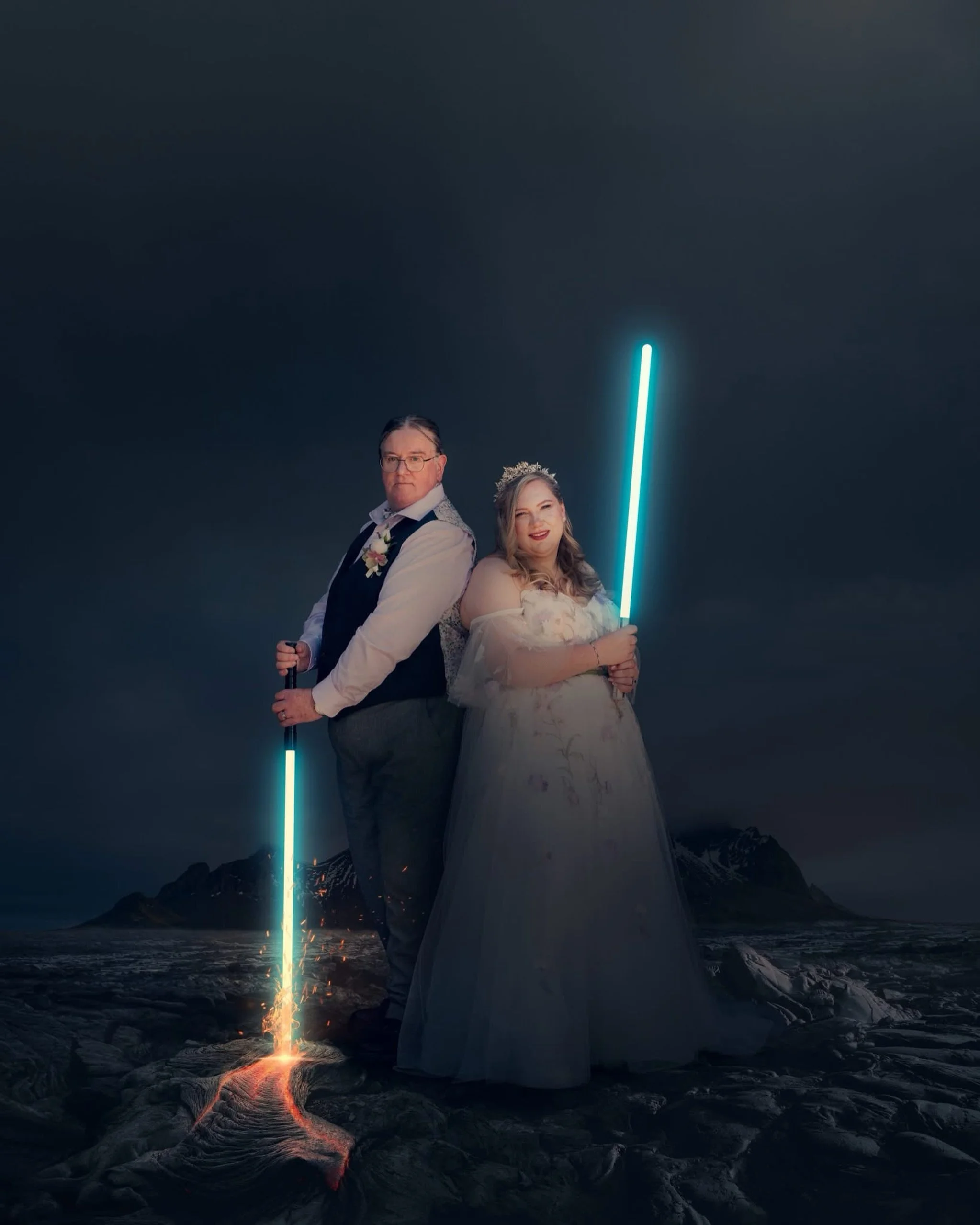 Forget traditional, give us a couple, some lightsabers and a little bit of chaos 🖤

#ajtimages #alternativeweddingphotographer #starwarswedding #photoshop