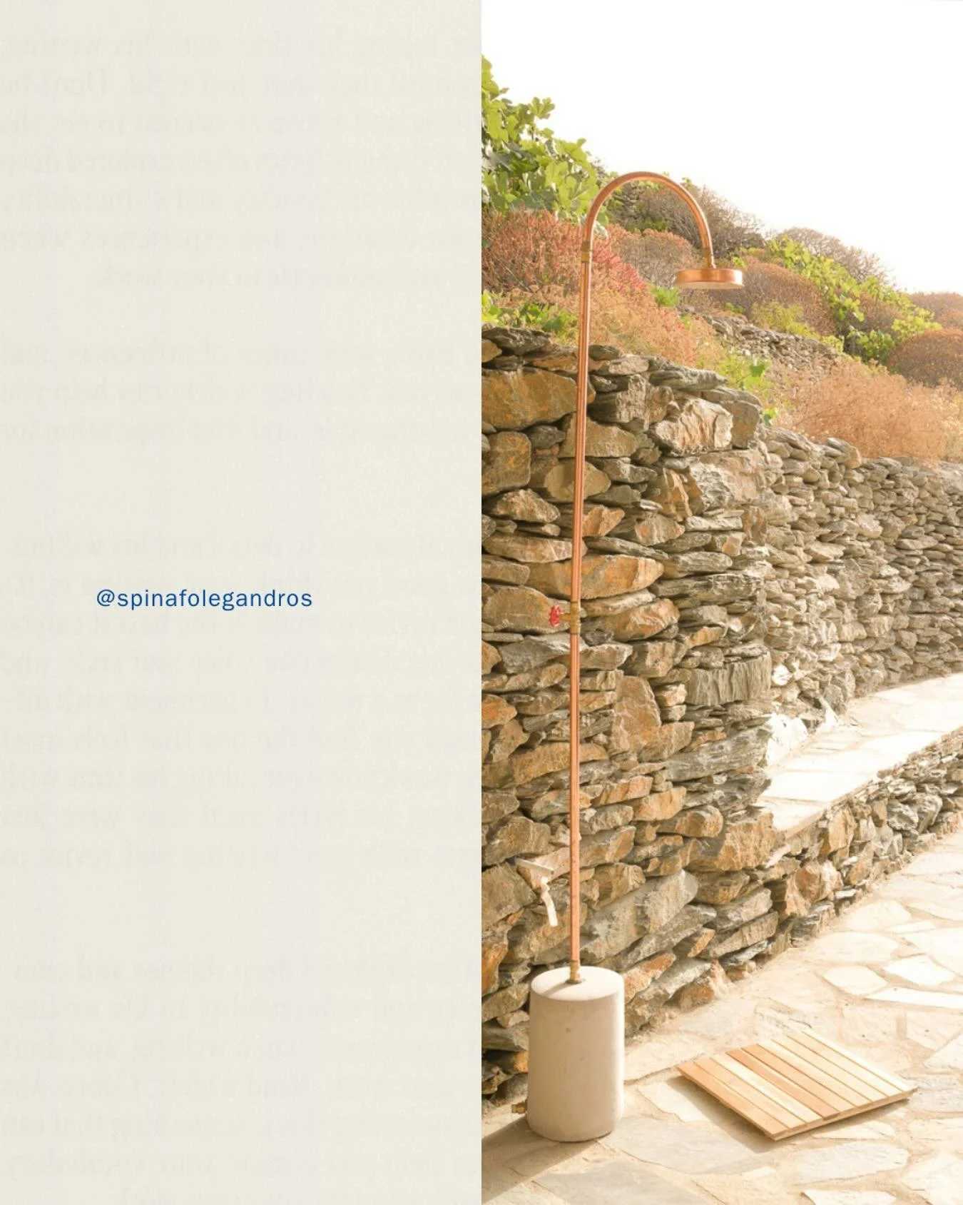 A shower under the open sky, with the sunset as your only mirror beyond any value.