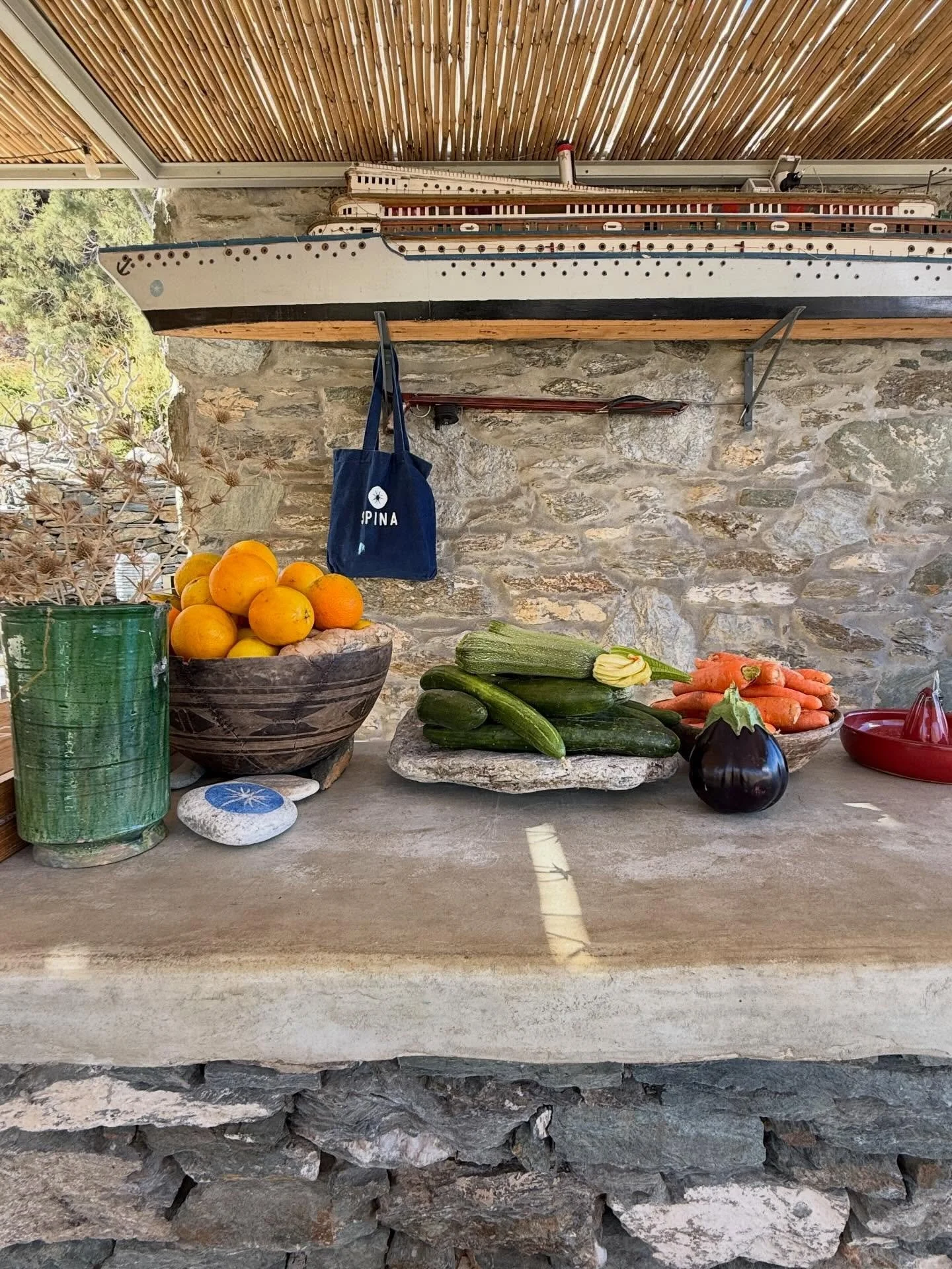 Fruits from the Garden.
Bread just out of the oven.
Fine food.
Sunset.

A simple sequence.

SPINA