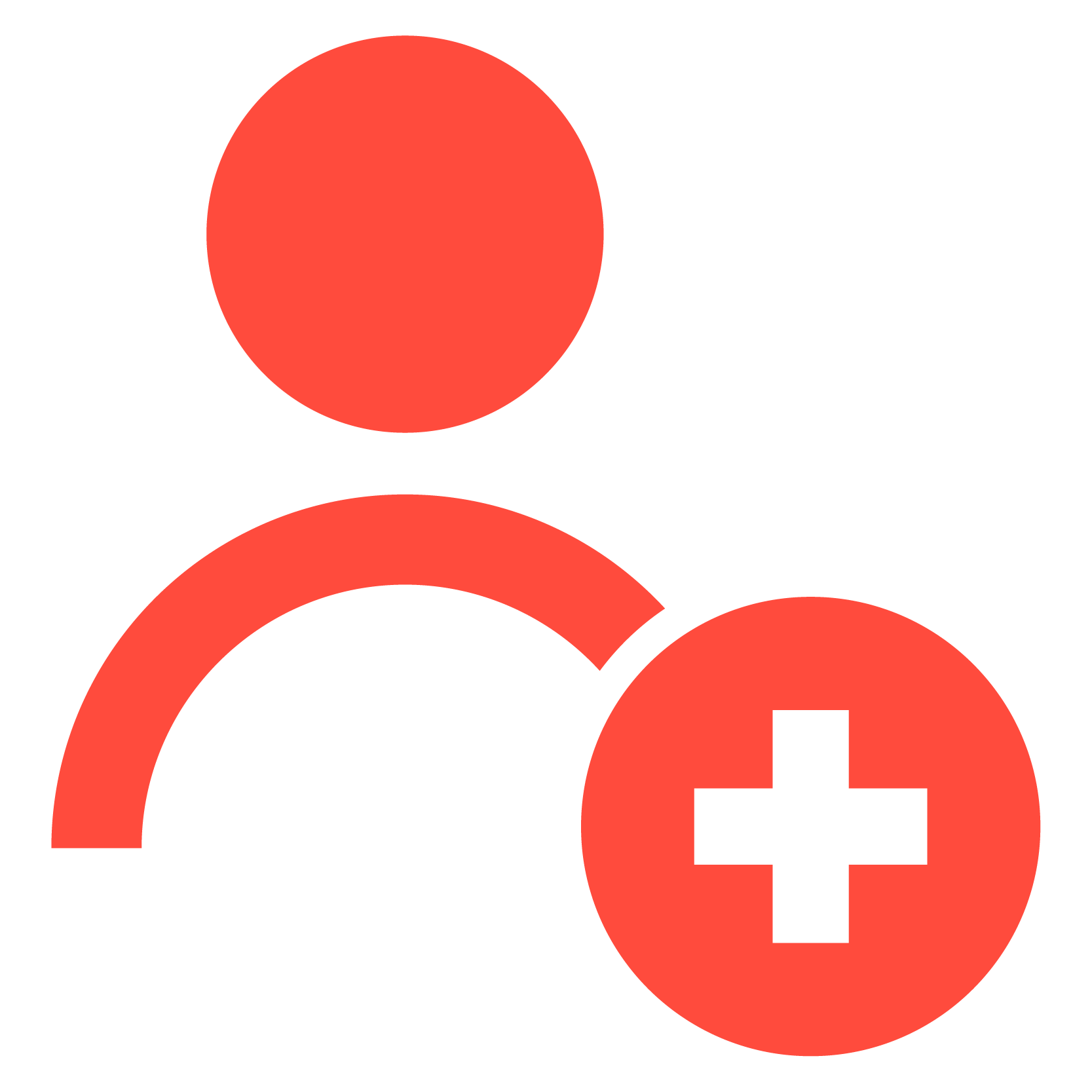 Contact us icon body with a plus symbol.