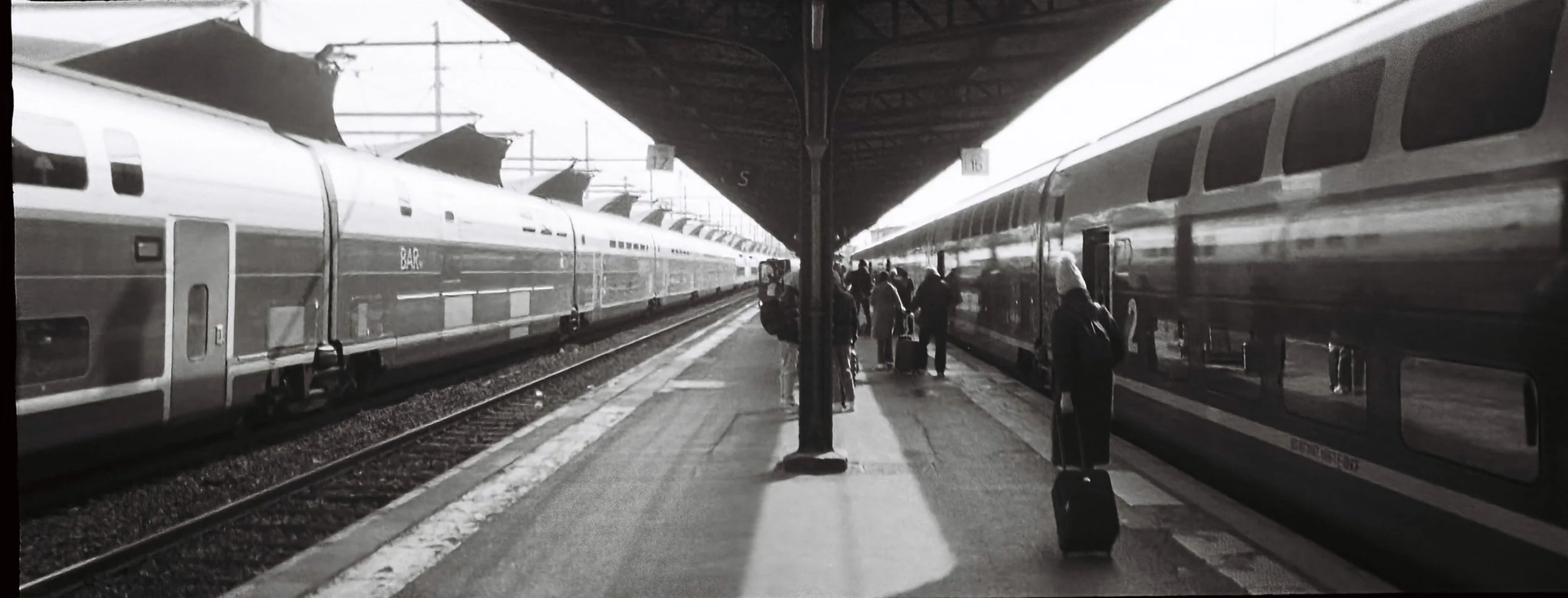 Boarding the TGV in Gare du Lyon
