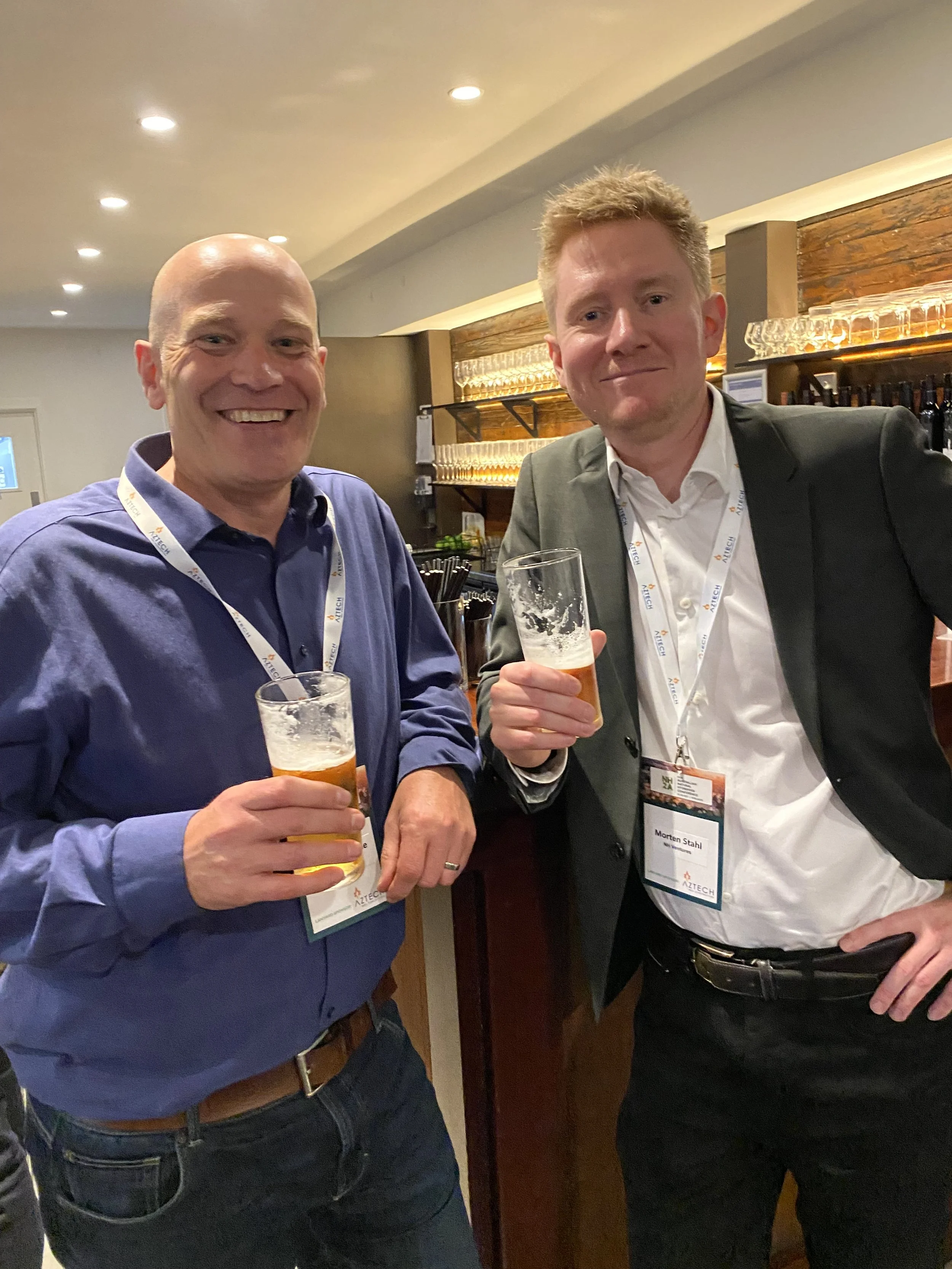Grant McMurtrie (Atherium) and Morten Stahl (European investor) enjoy the conference.