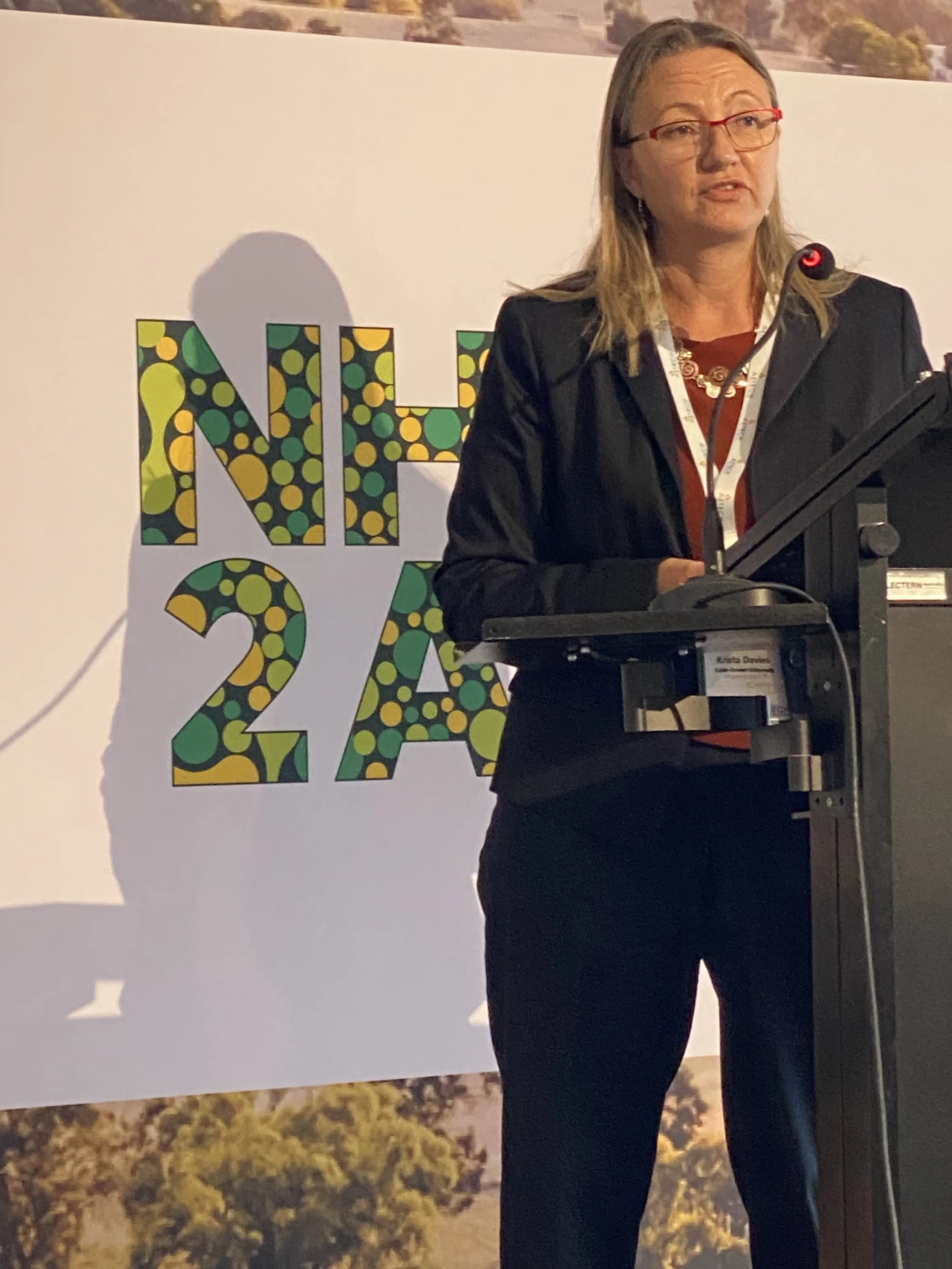 Krista Davies (Prominence Energy/Gehyra Energy) during her presentation.