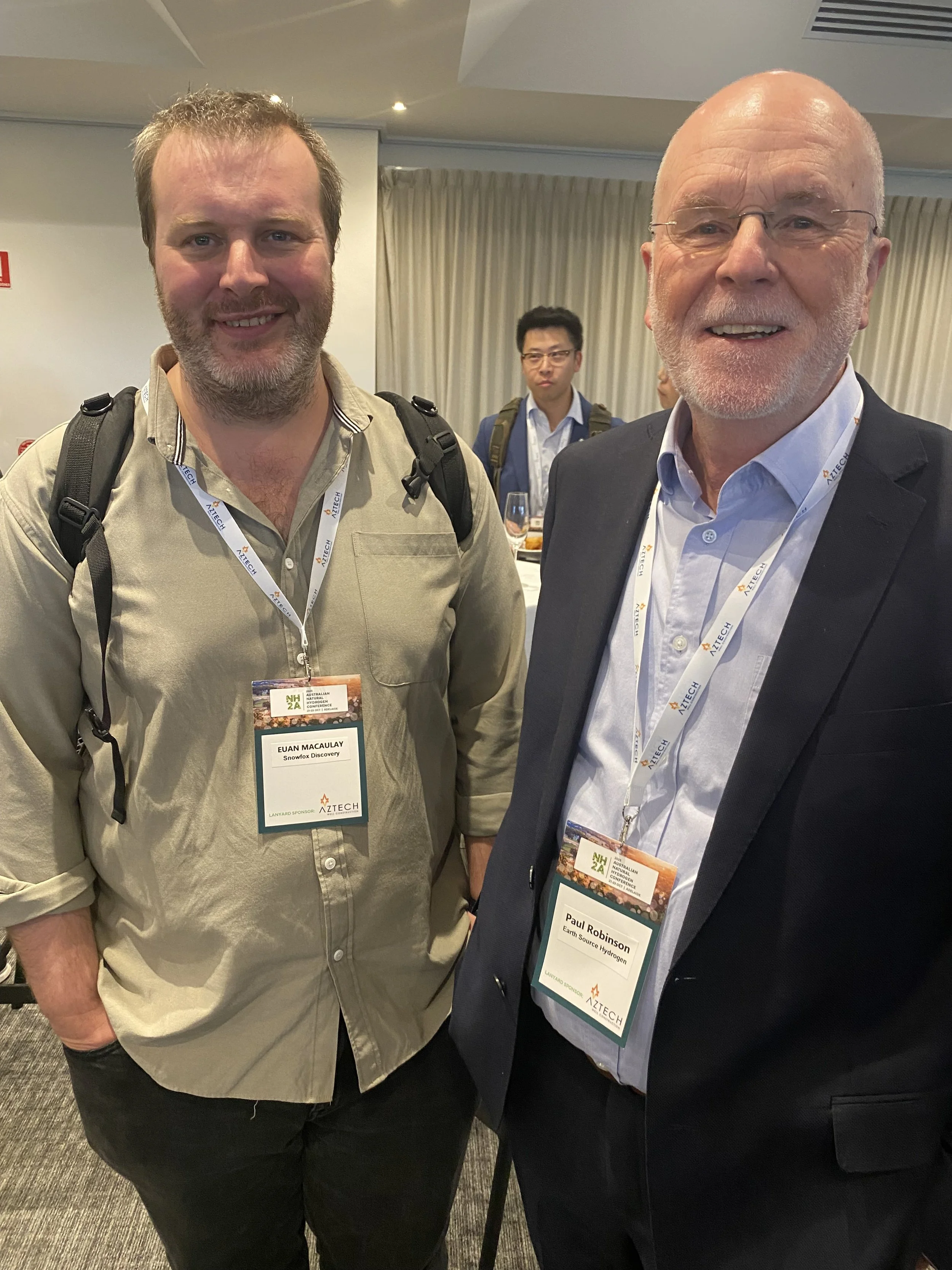 Euan Macaulay (Snowfox Discovery, left) and Paul Robinson (Earth Source Hydrogen).