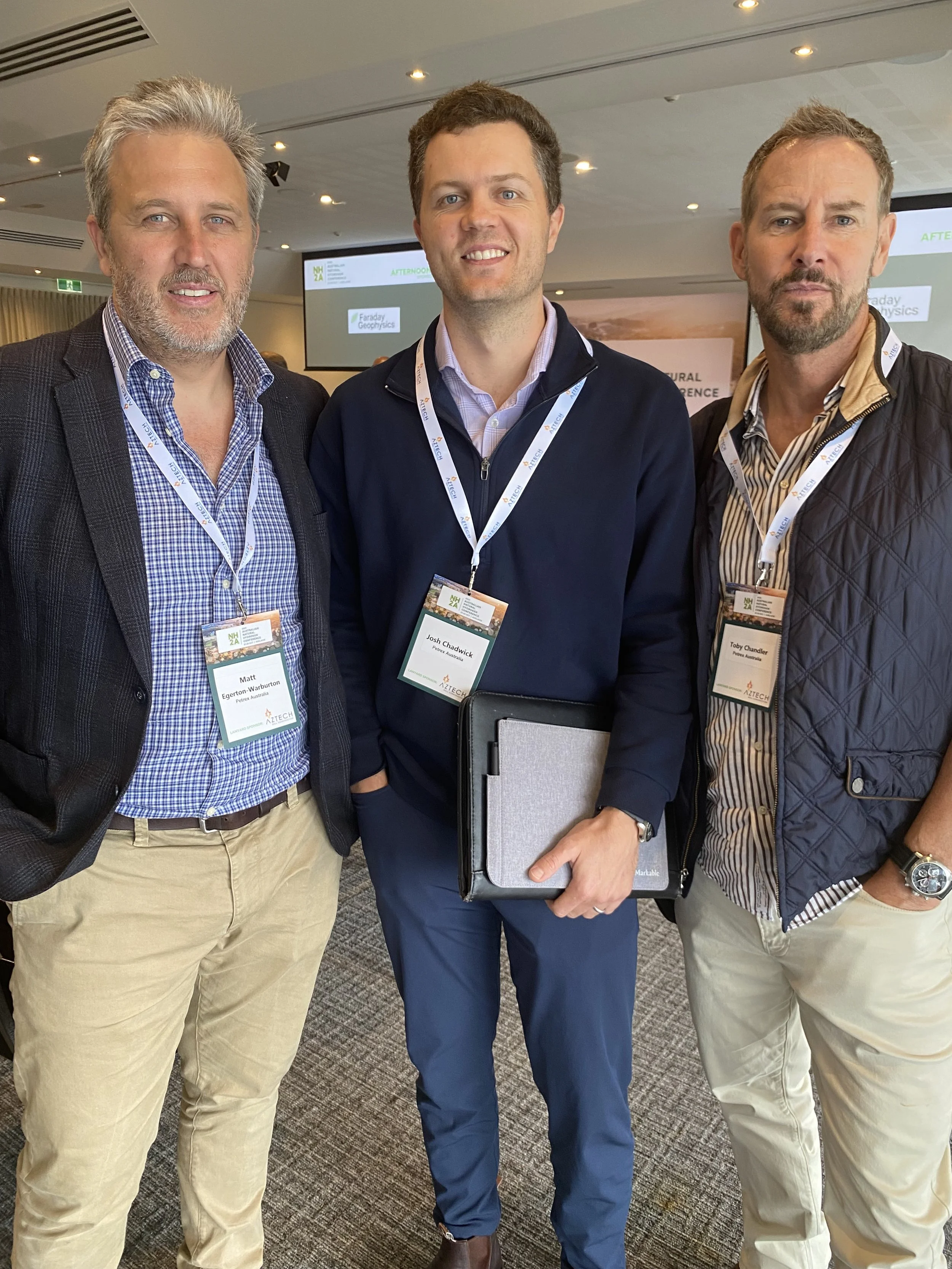 From left: Matt Egerton-Warburton (Petrex Australia), Josh Chadwick (Petrex Australia) and Toby Chandler (Petrex Australia) on day one.