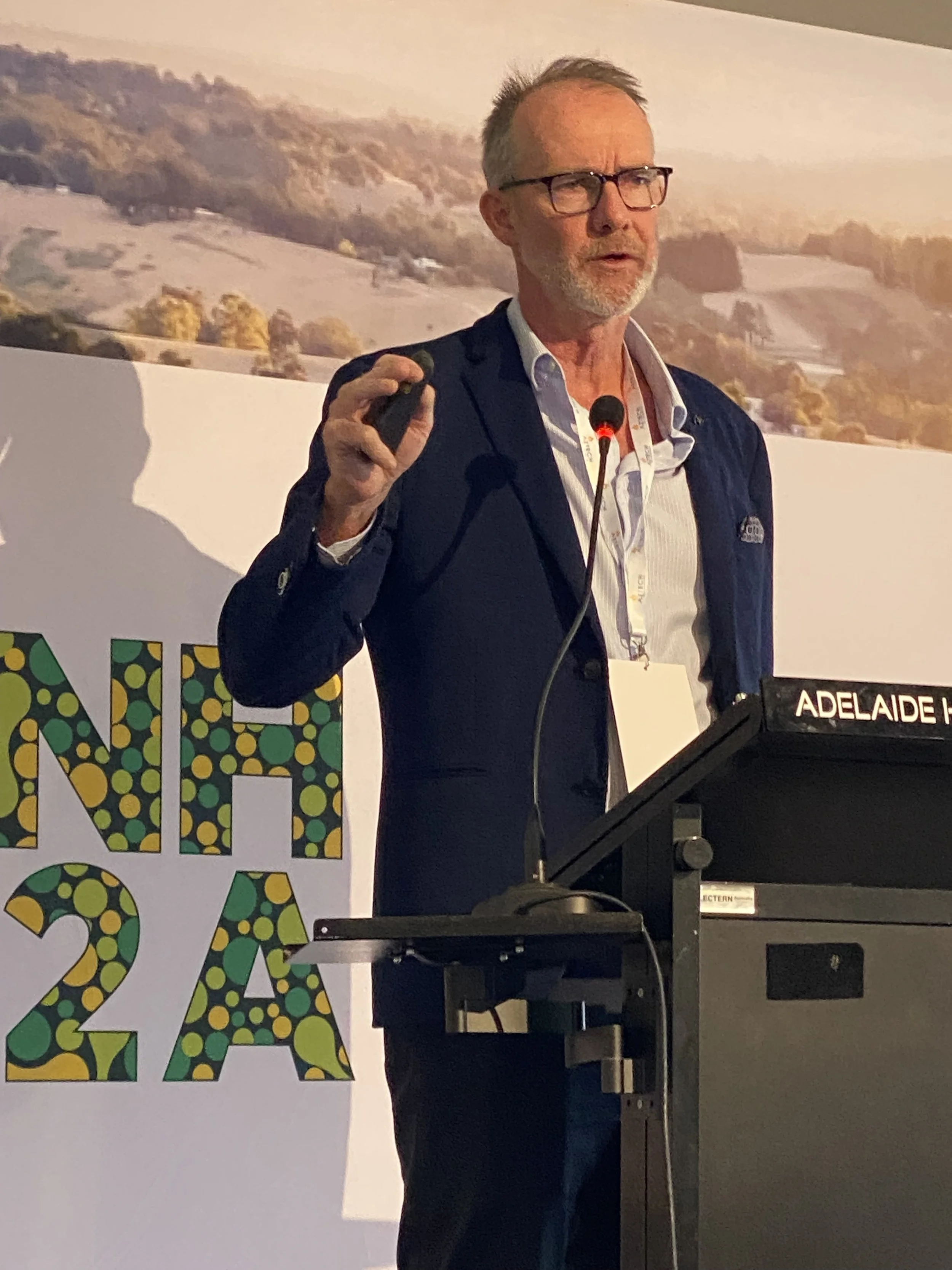 Gold Hydrogen’s Neil McDonald presents a keynote on day two of the conference.