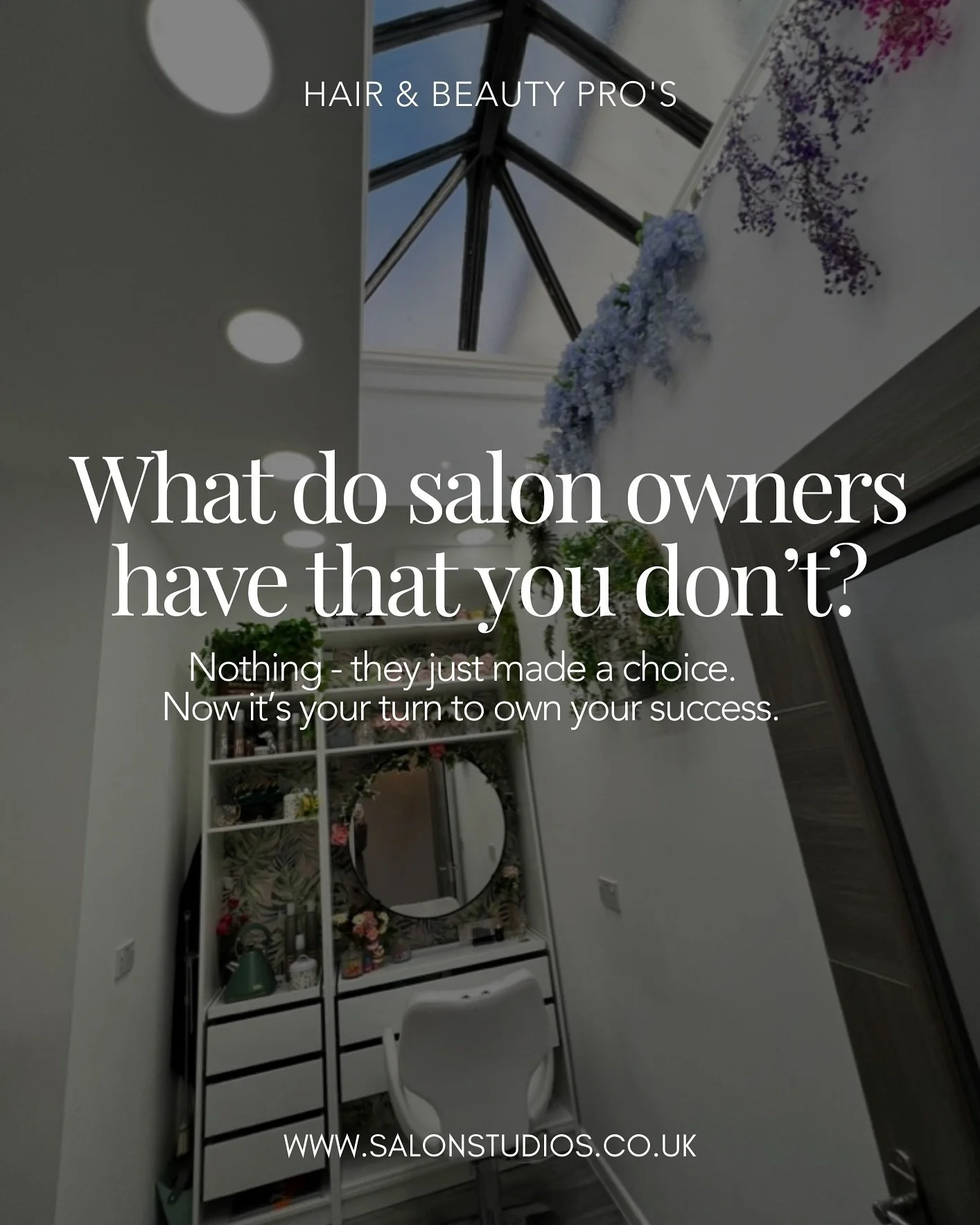What Do Salon Owners Have That You Don&rsquo;t?

Nothing&mdash;except the choice they made to take control of their life. 💪✨

It&rsquo;s easy to say it&rsquo;s all about the money or startup costs, but at Salon Studios, we eliminate those barriers. 