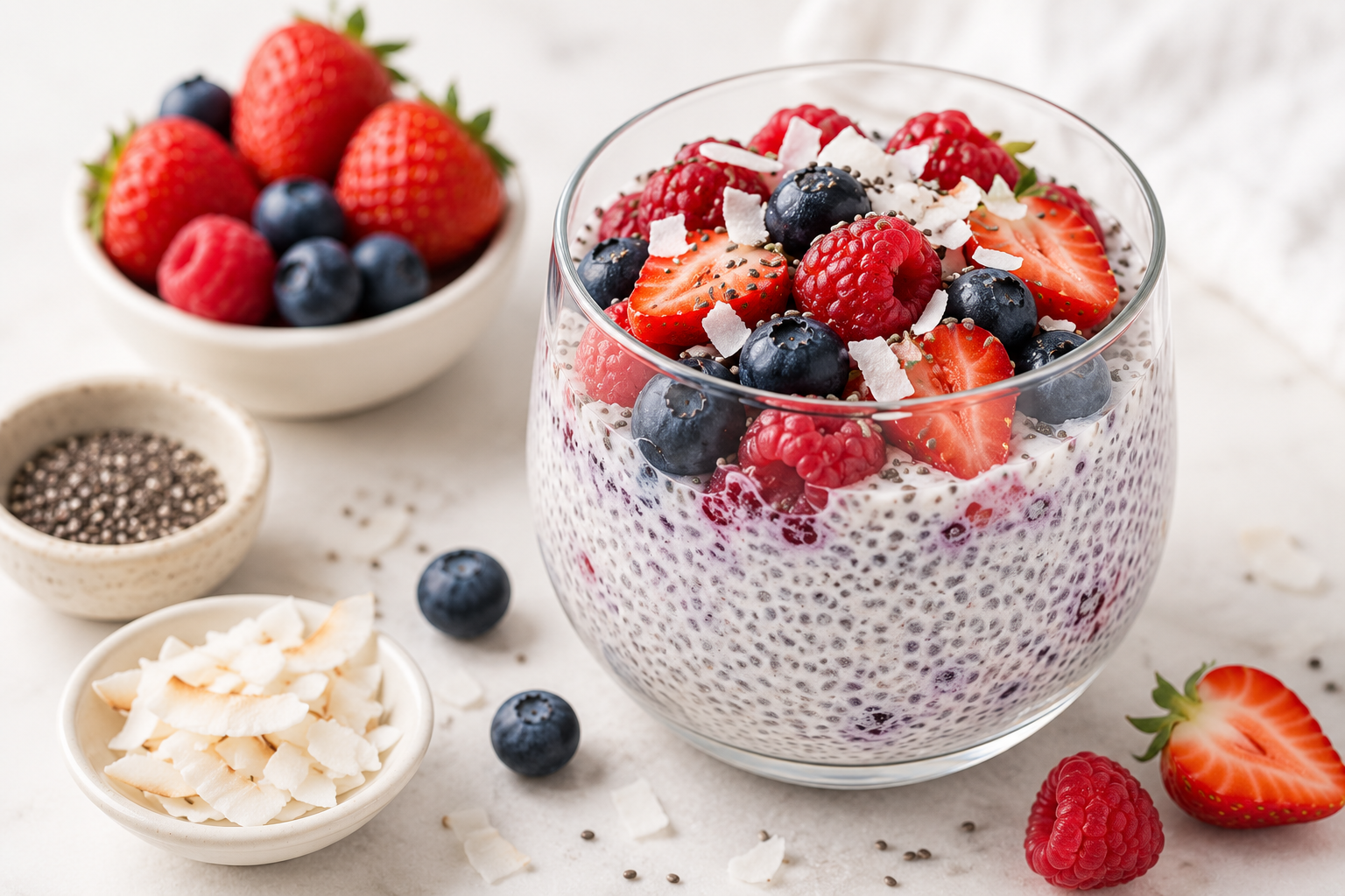 Berry Coconut Chia Pudding (GF, DF)