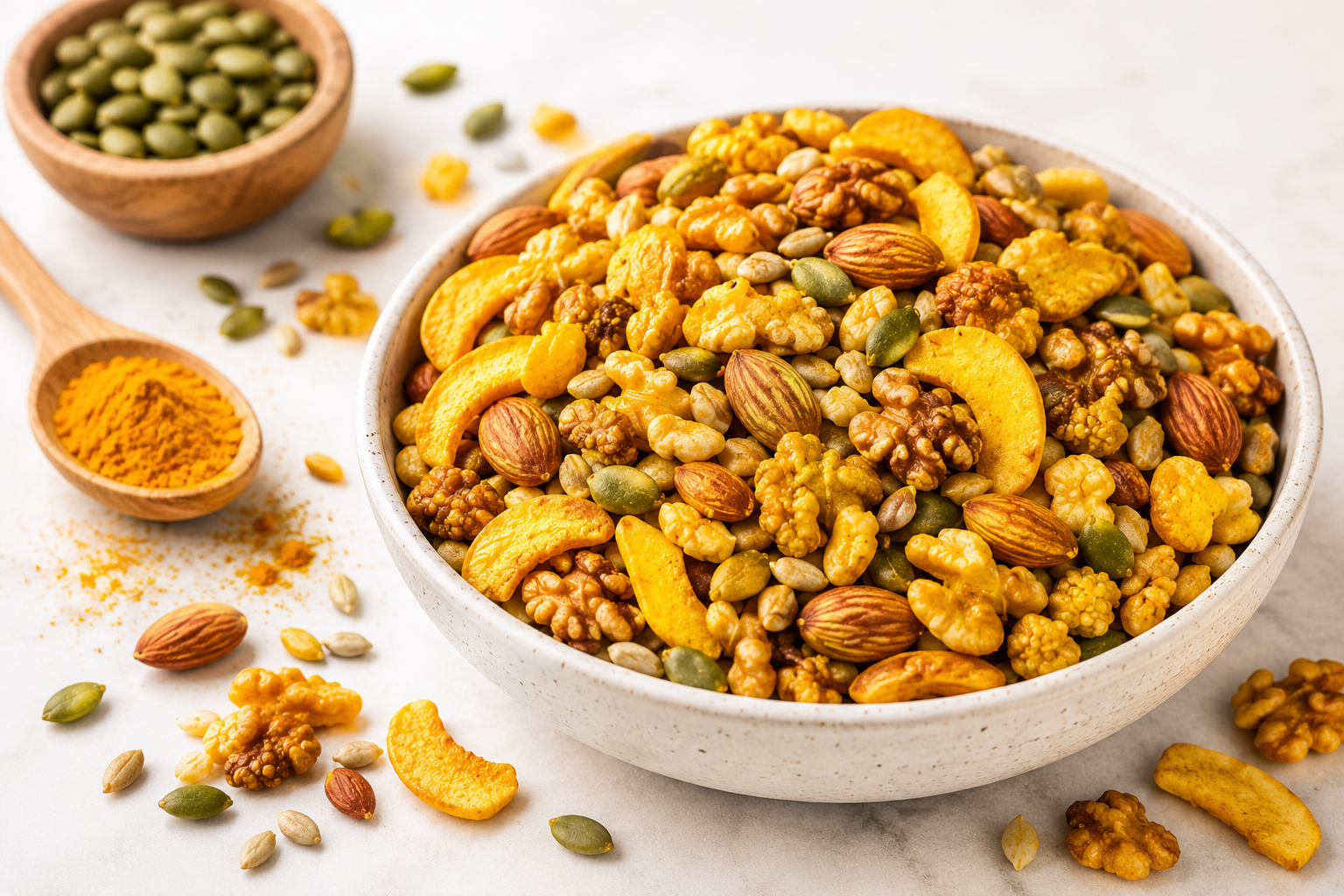Crunchy Turmeric Trail Mix (GF, DF)