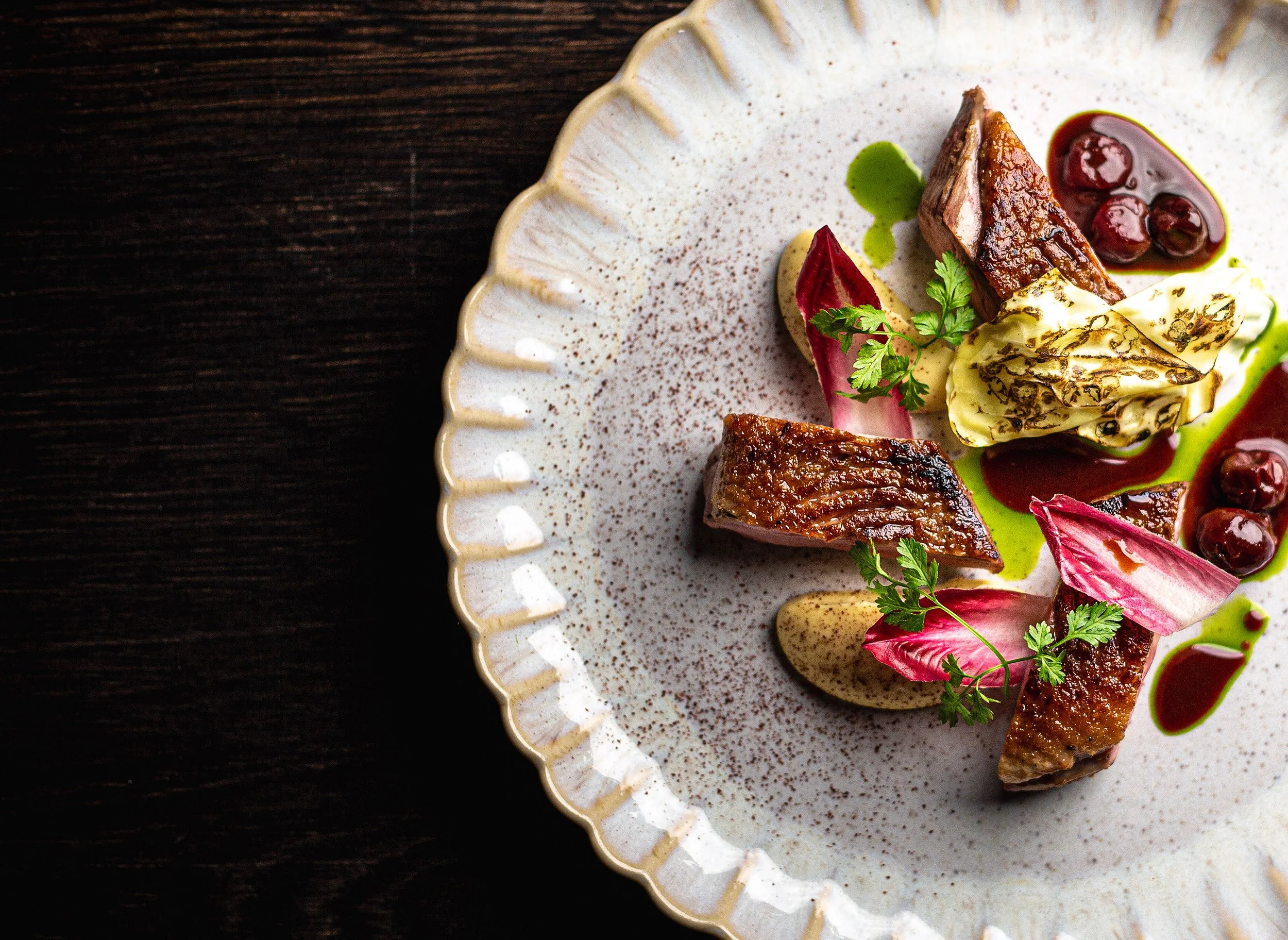 Pan-roasted loin of wild venison