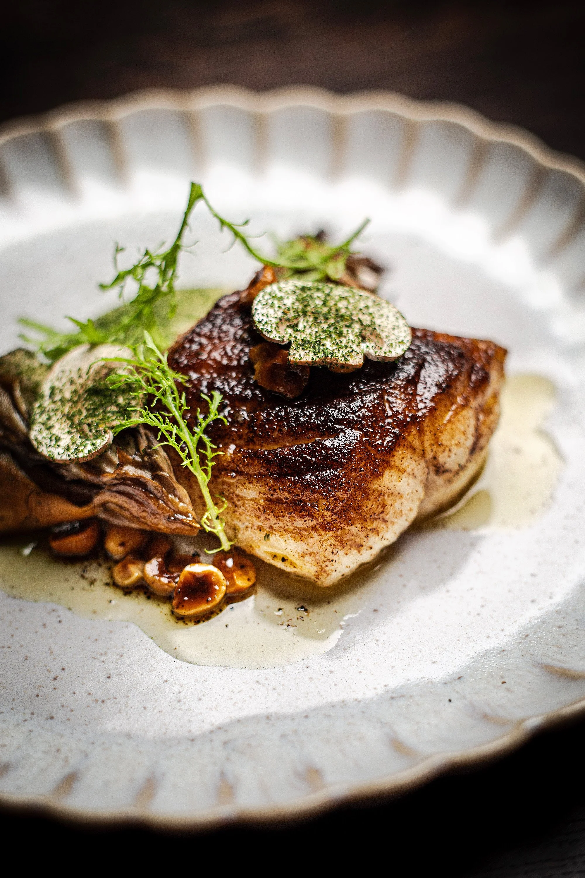 Wild halibut cooked ‘a la plancha’