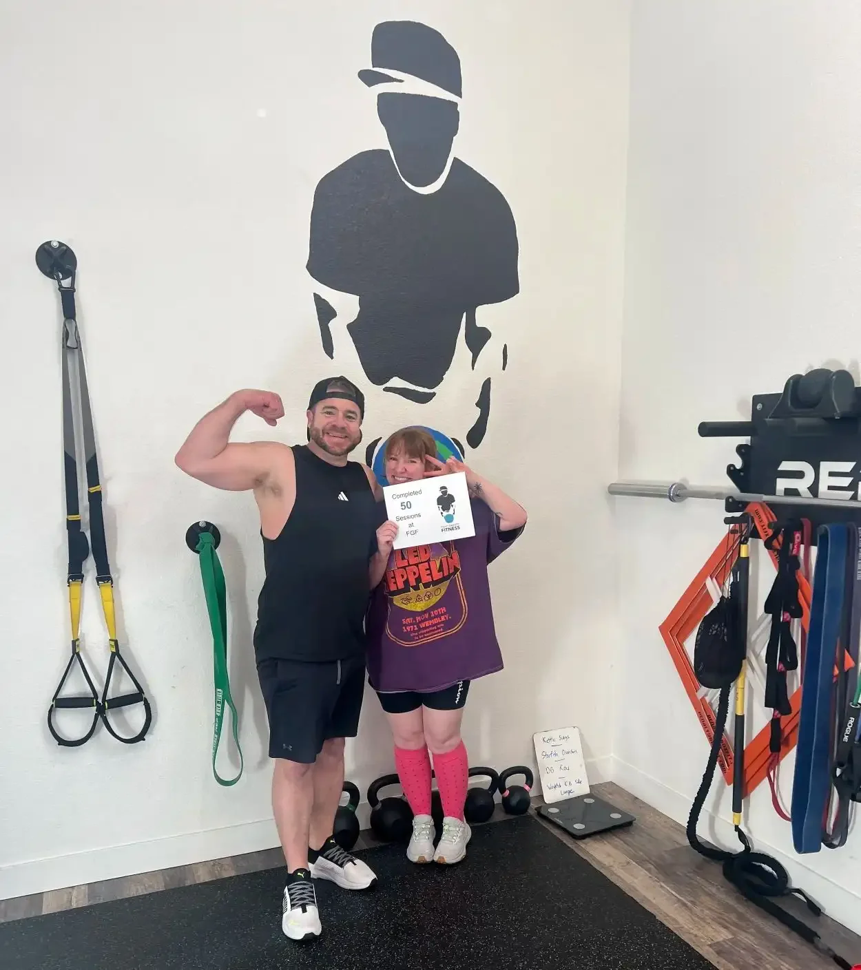 FGF Owner, Nick Butler celebrating 50 sessions with client.