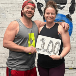 Nick Butler Celebrating Clients 100th workout