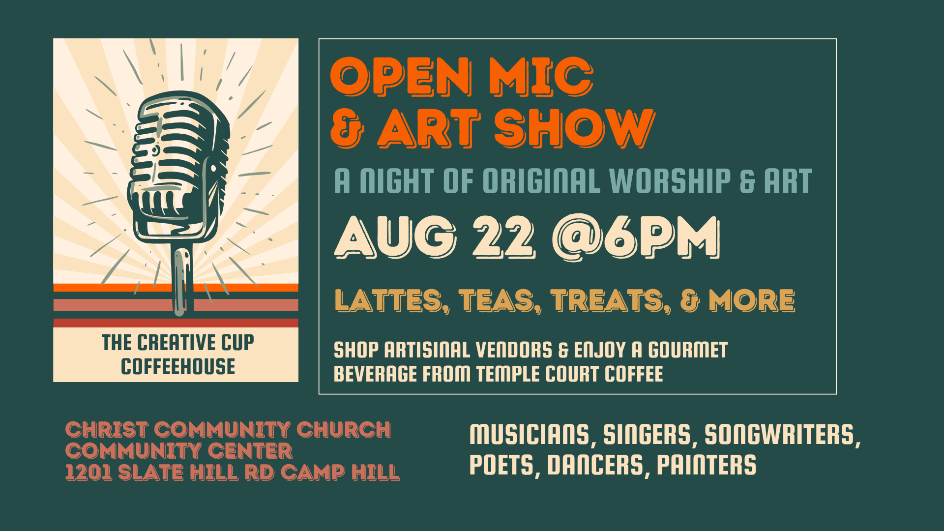 Creative Cup Coffeehouse: Open Mic Night and Art Show