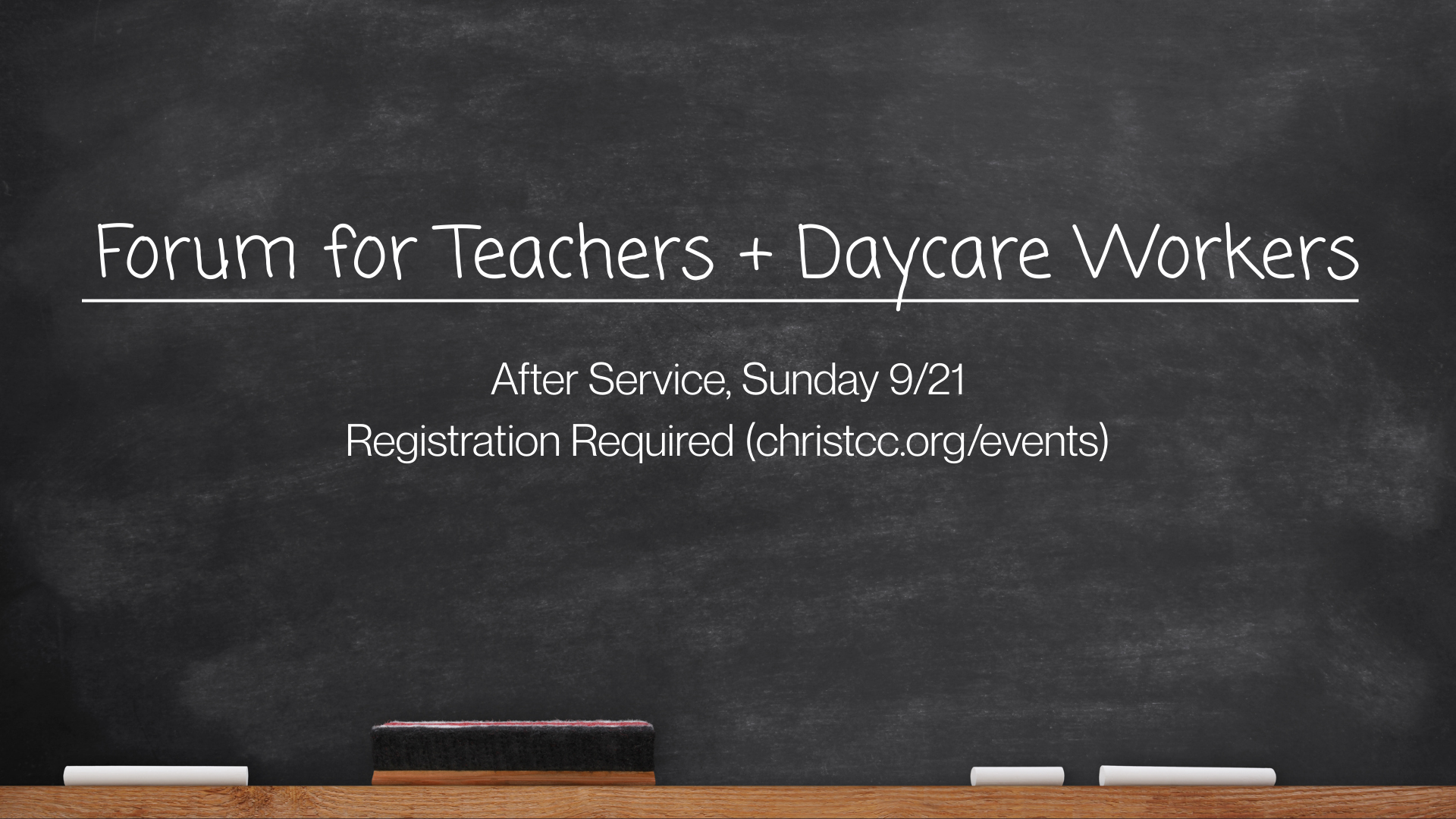 Forum for Teachers & Daycare Workers