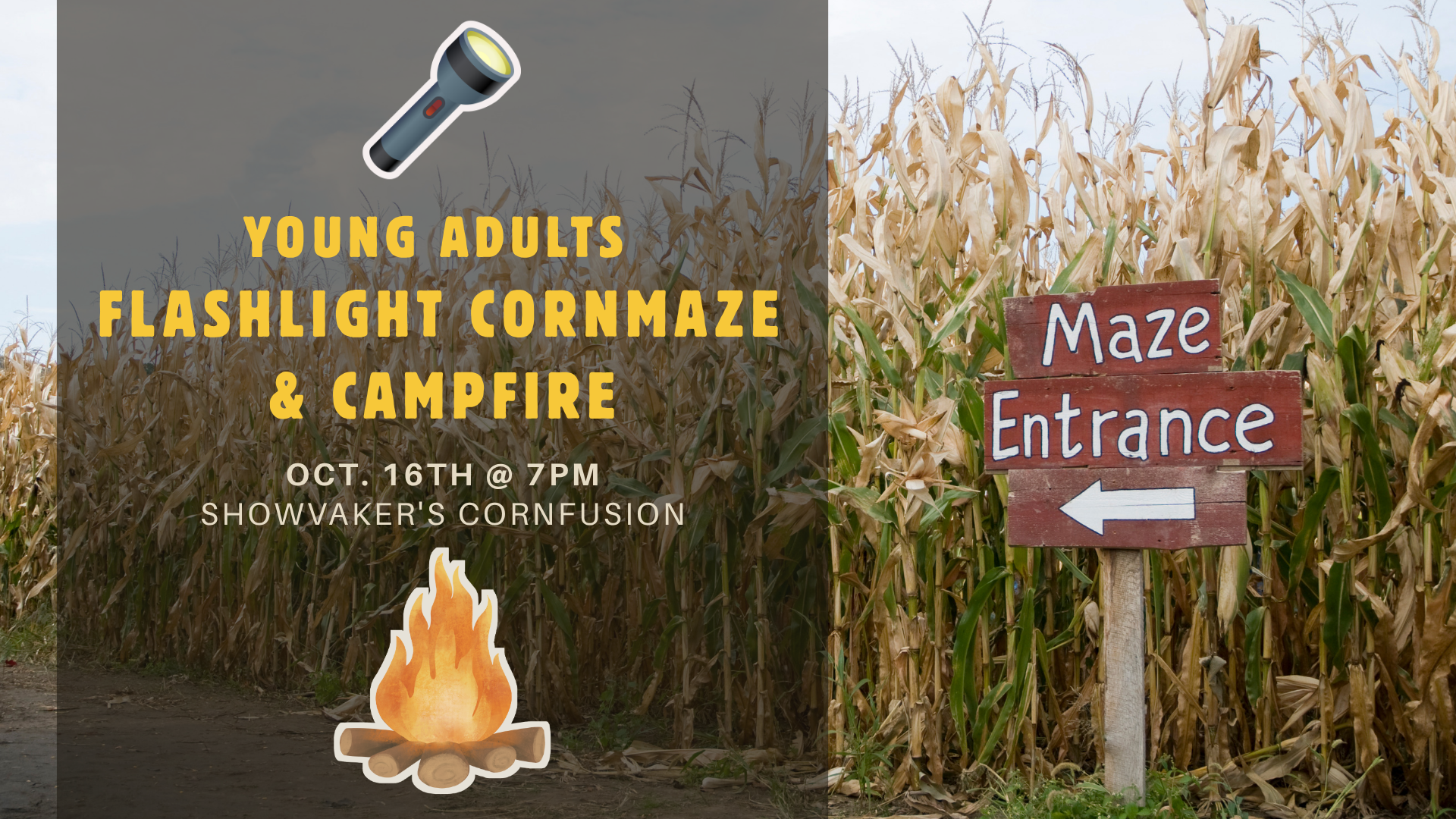 Young Adults: Flashlight Corn Maze and Campfire