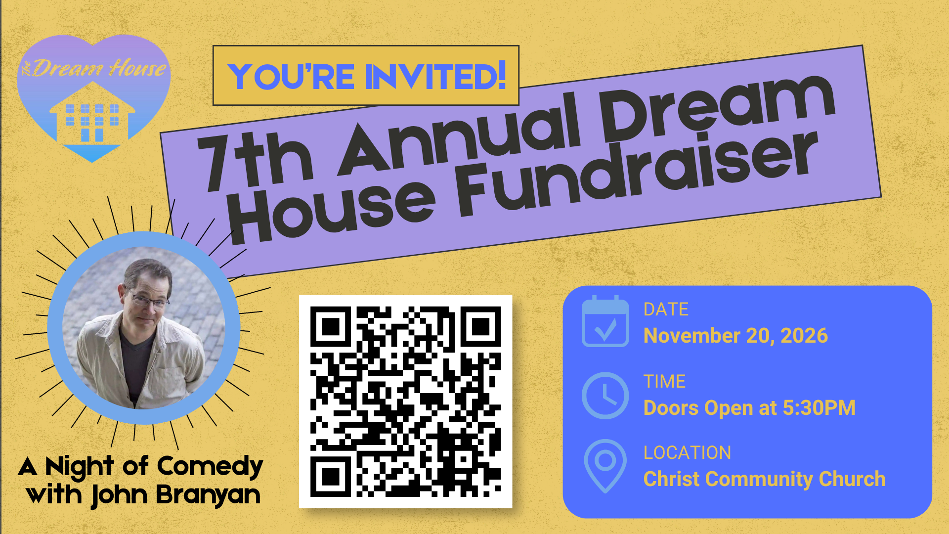 Dream House Fundraiser — A Night of Comedy with John Branyan