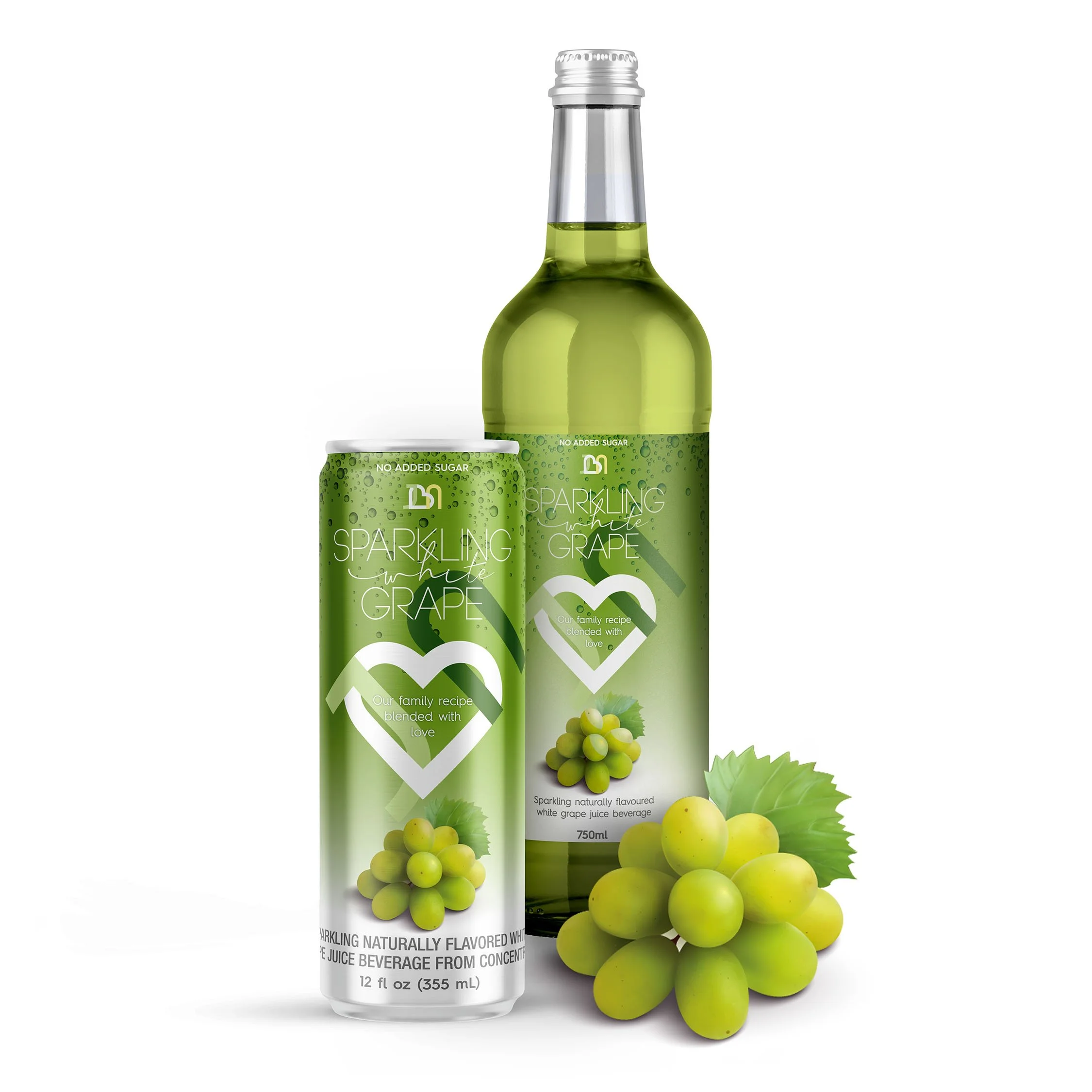 JBN Beverages - White Grape Bottle & Can