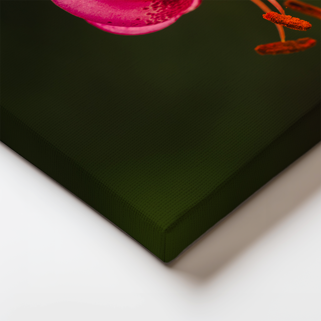 Canvas edge detail highlighting the natural curve and color gradient of the Martagon Lily petals.