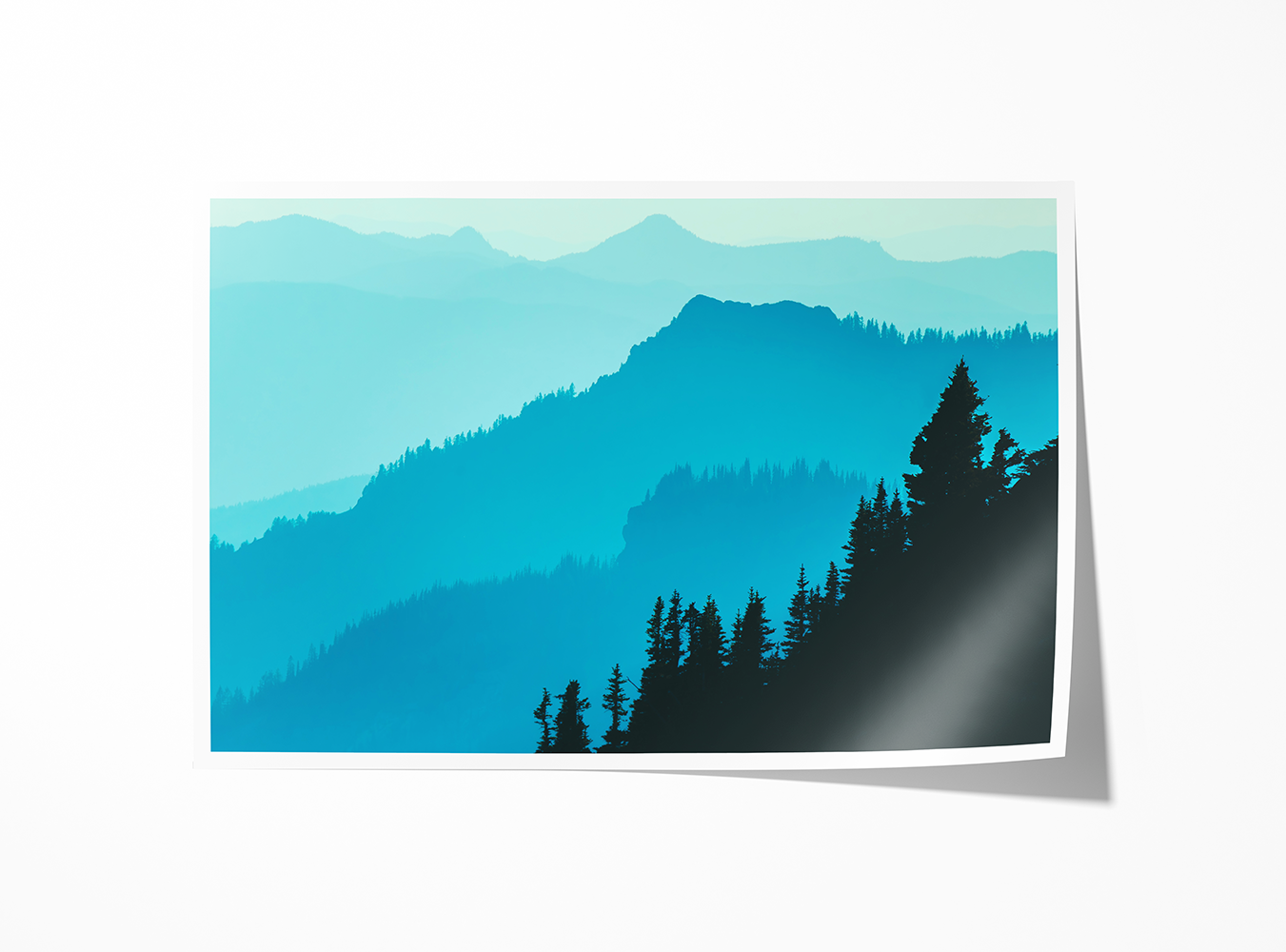 Blue Cascade fine art print displayed against a white background