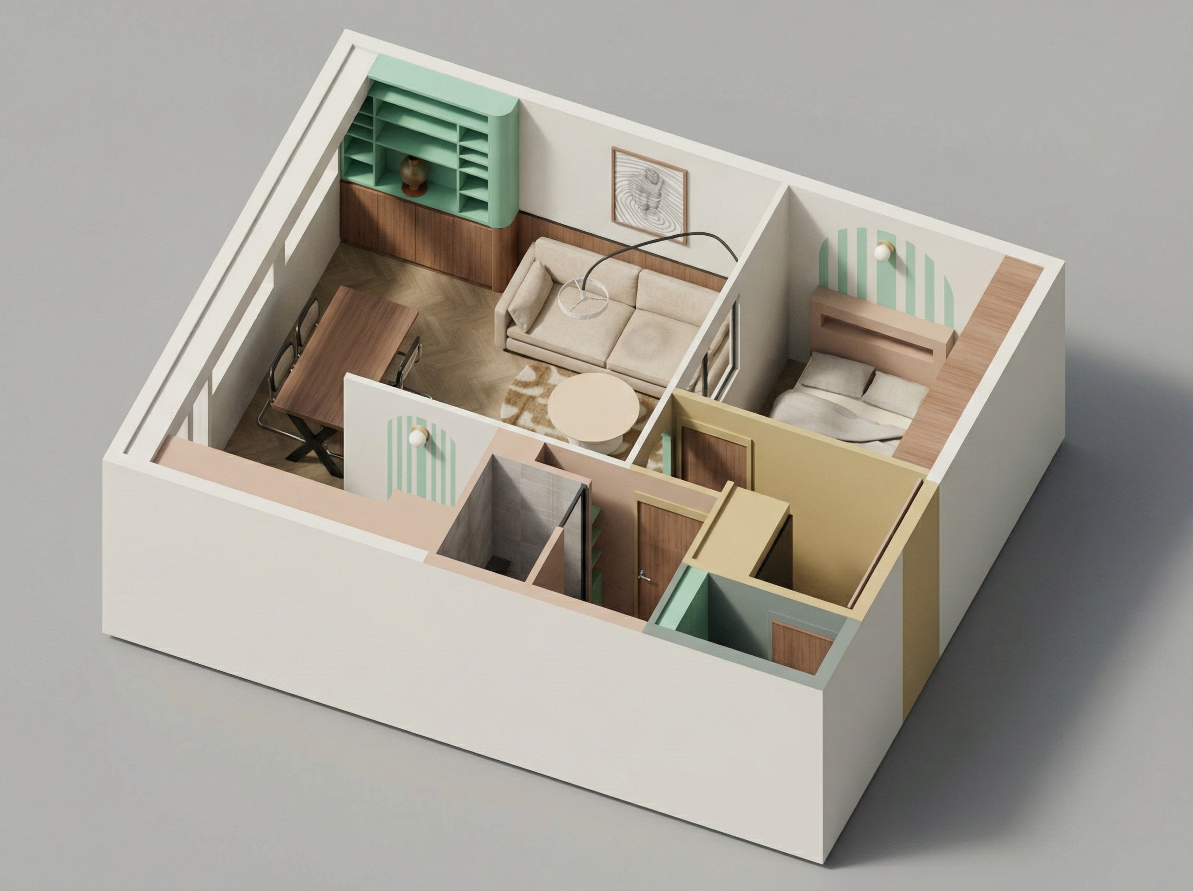 Plan isométrique 3D de l'appartement