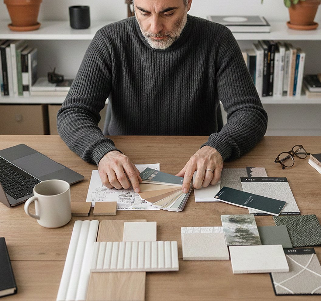 échantillon produits phase conception projet architecture intérieure