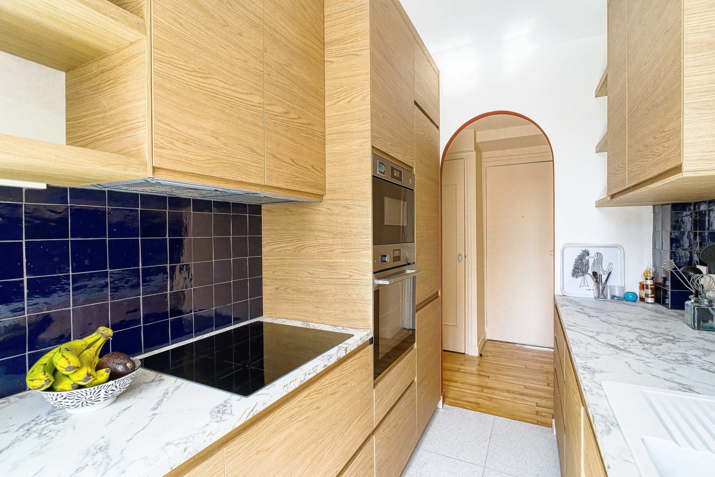 La nouvelle configuration multiplie les espaces de rangement dans la cuisine