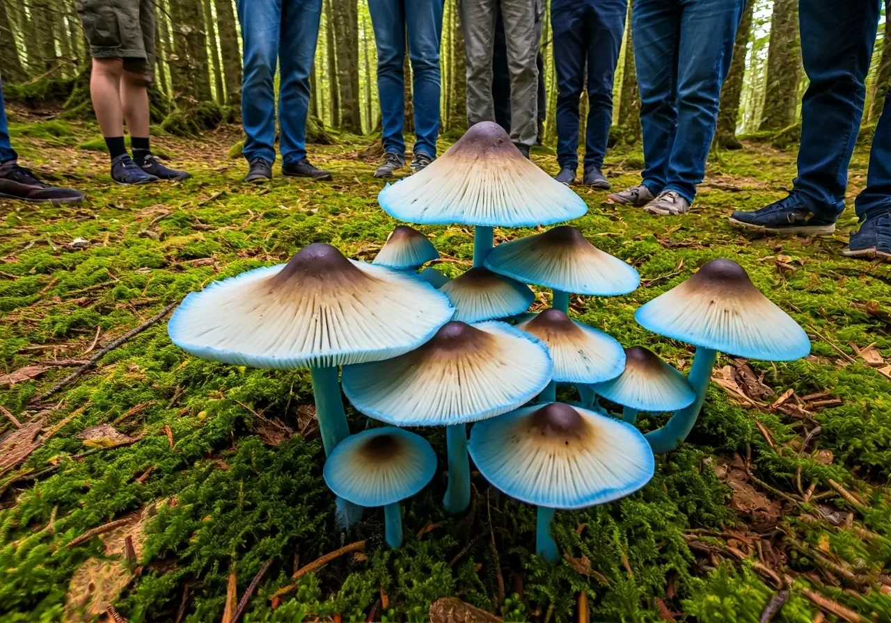 What are these blue spots on my Psychedelic Mushrooms?