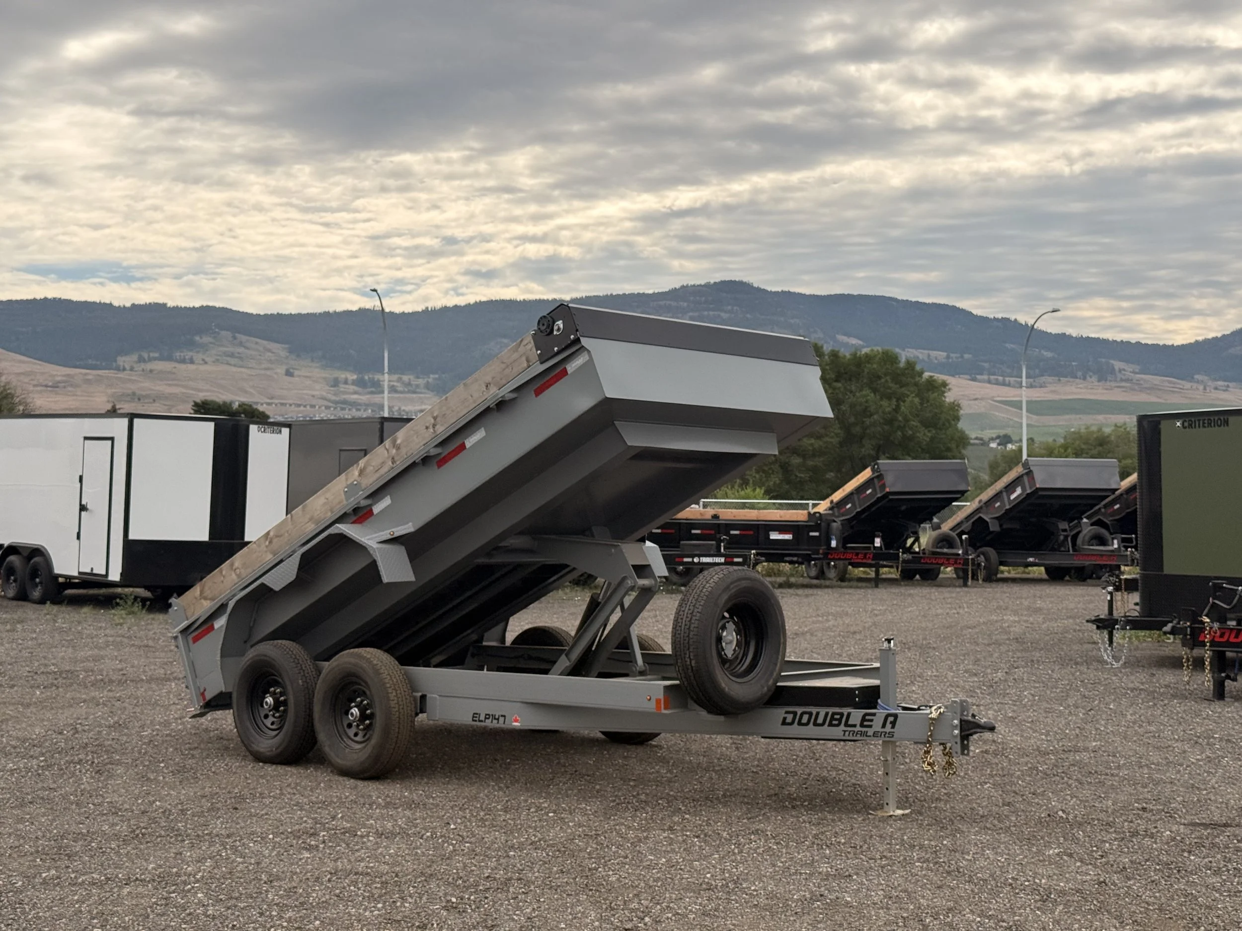 Double A ELP147-14 Dump Trailer (7' W X 14' L) 7000k Axles